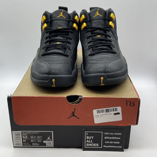 Size 9.5 - Jordan 12 Retro Mid Black Taxi Yellow Leather (CT8013-071)