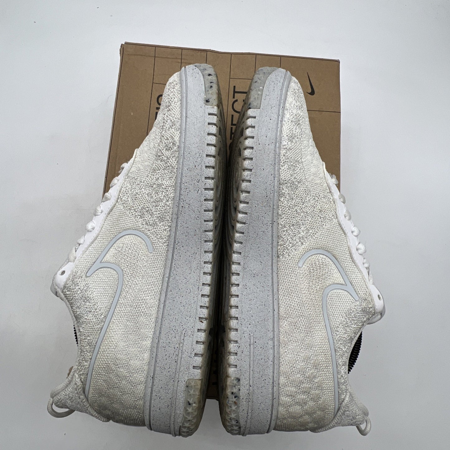 Size 9.5 - Nike Air Force 1 Crater Flyknit Next Nature Triple White (DM0590-100)