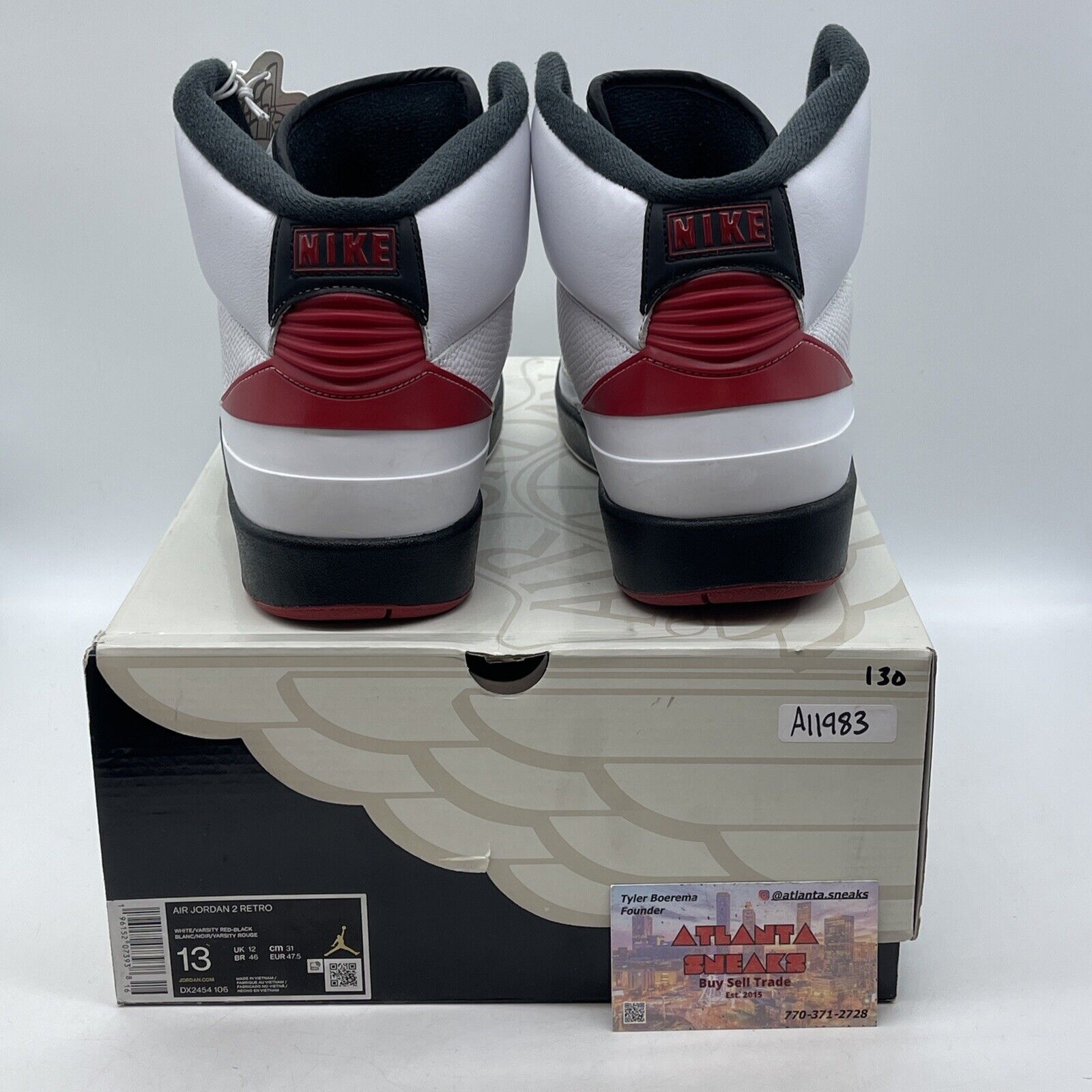 Size 13 - Jordan 2 Retro Mid Chicago Red Black White Leather (DX2454-106)