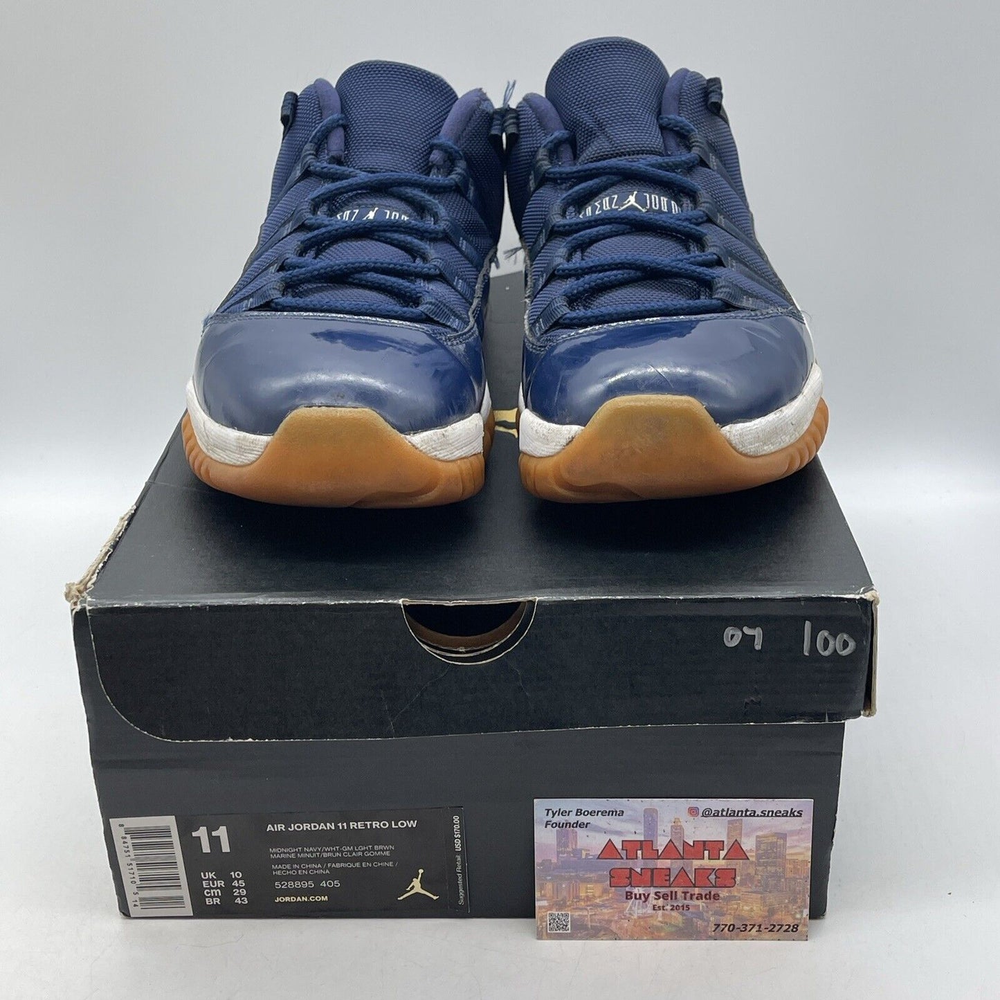 Size 11 - Air Jordan 11 Retro Low Navy Gum White Brown Leather (528895-405)