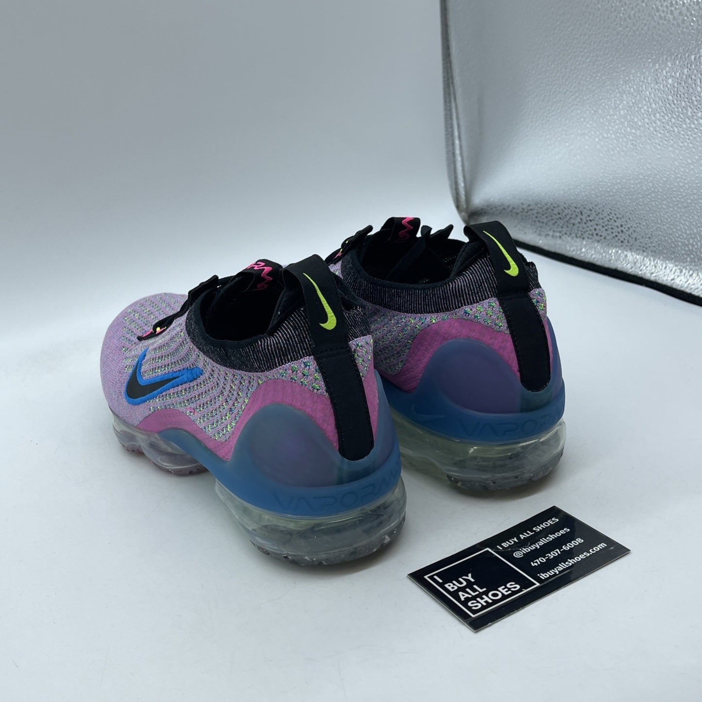 Size 12W - Nike Air VaporMax 2021 Flyknit Next Nature Pink Blast Photo Blue