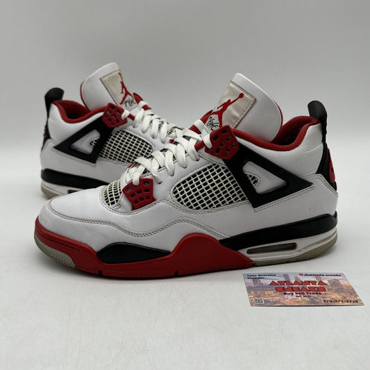 Size 10 - Jordan 4 Retro OG Mid Fire Red White Black Red Primal Netting Nike Air