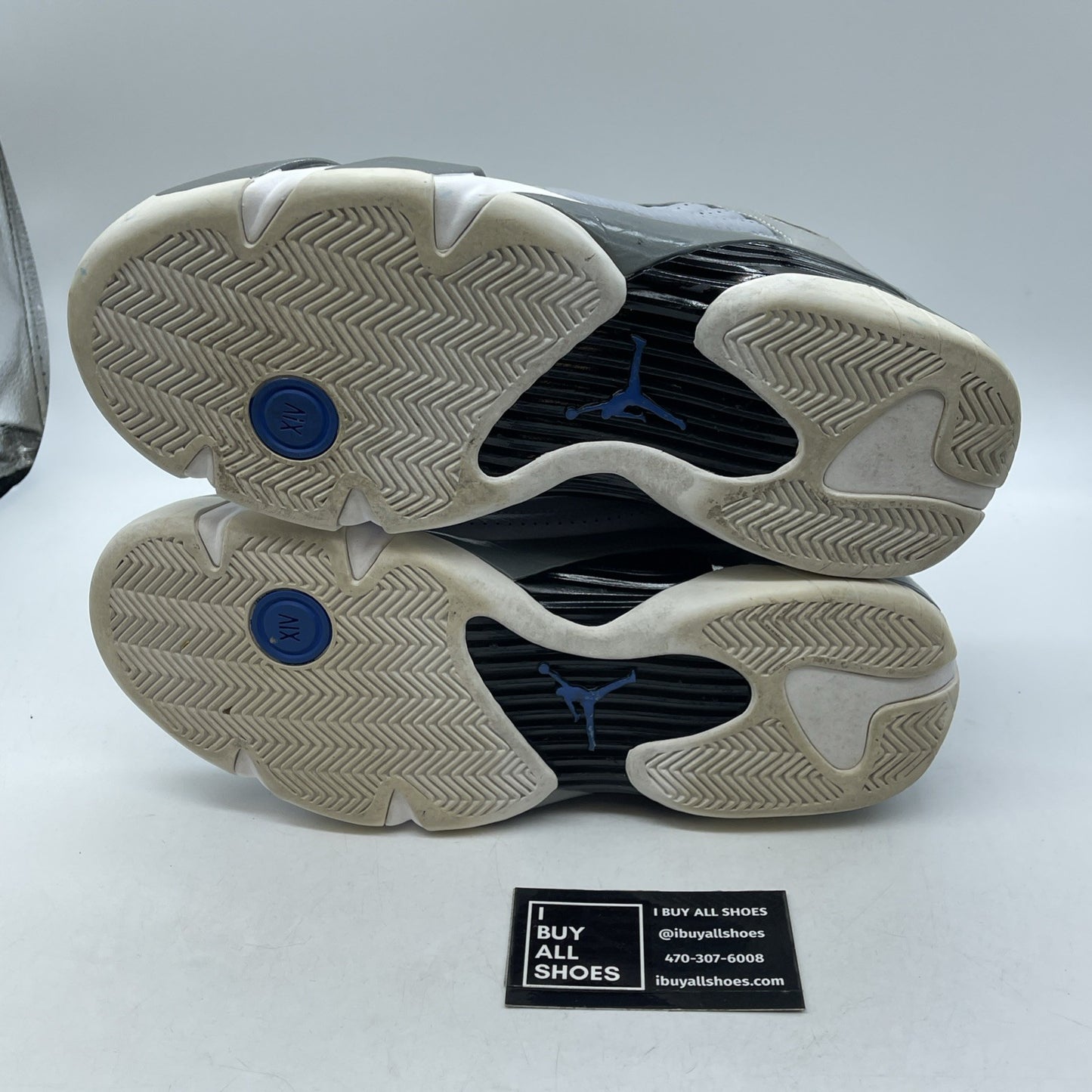 Size 10.5 - Air Jordan 14 Retro Wolf Grey Blue Suede Leather (487471-004)