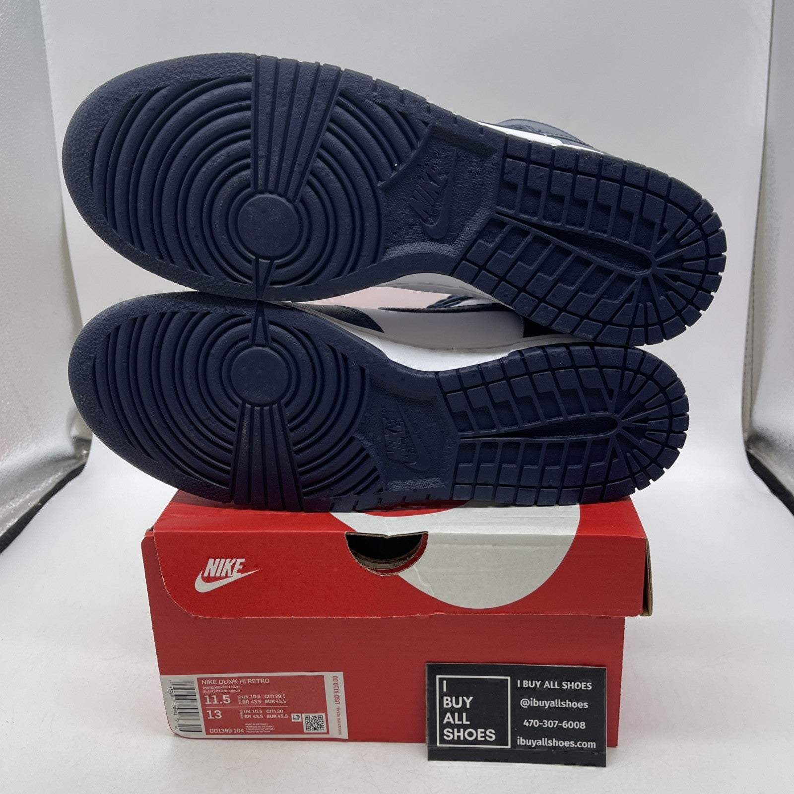 Size 11.5 - Nike Dunk High Midnight Navy (DD1399-104)