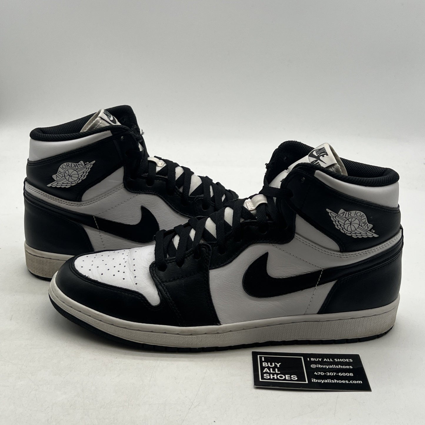 Size 12 - Air Jordan 1 Retro OG 2014 High Black White (555088-010)