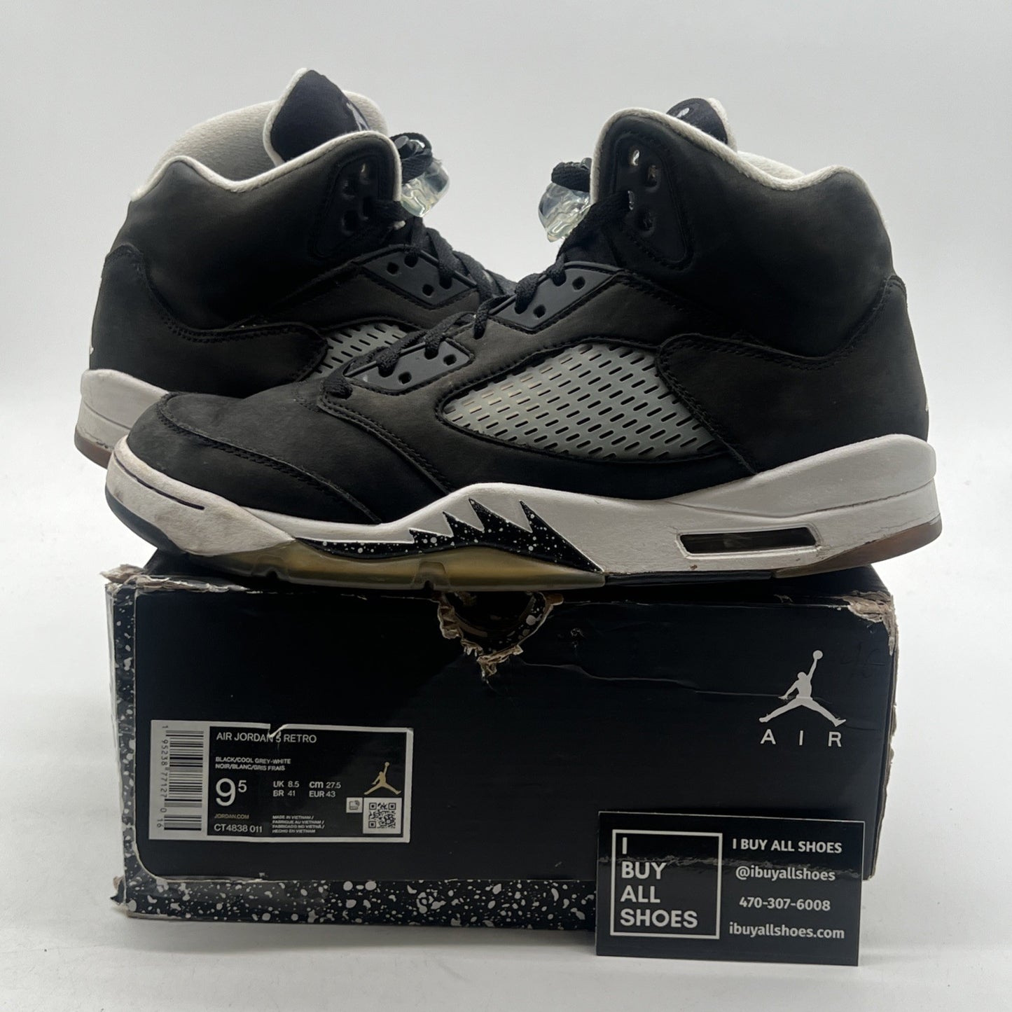 Size 9.5 - Air Jordan 5 Retro Mid Oreo (CT4838-011)