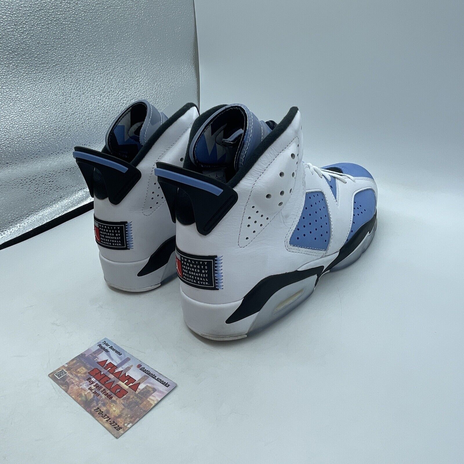 Size 9.5 - Jordan 6 Retro Mid UNC Home White Blue Black Suede (CT8529-410)