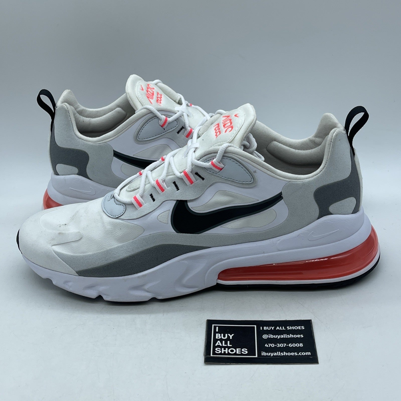 Size 14 - Nike Air Max 270 React White Crimson Black (CT1280-100)