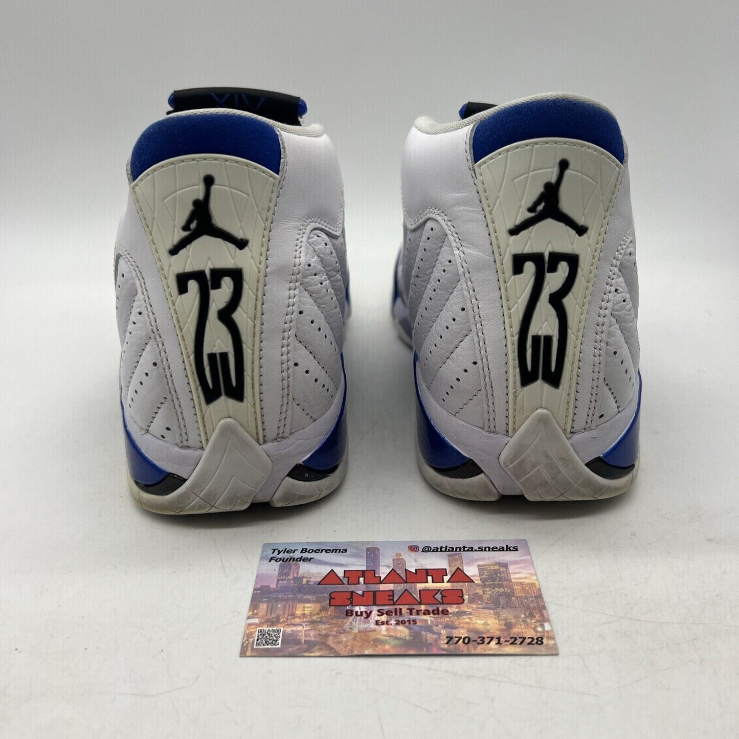 Size 8 - Air Jordan 14 Retro Hyper Royal White Black Leather  (487471-104)