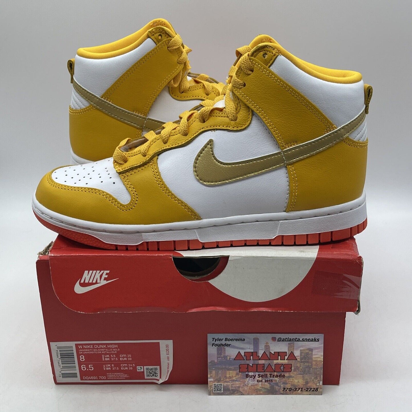 Size 8W - Nike Dunk High University Gold Orange Yellow Red Leather (DQ4691-700)