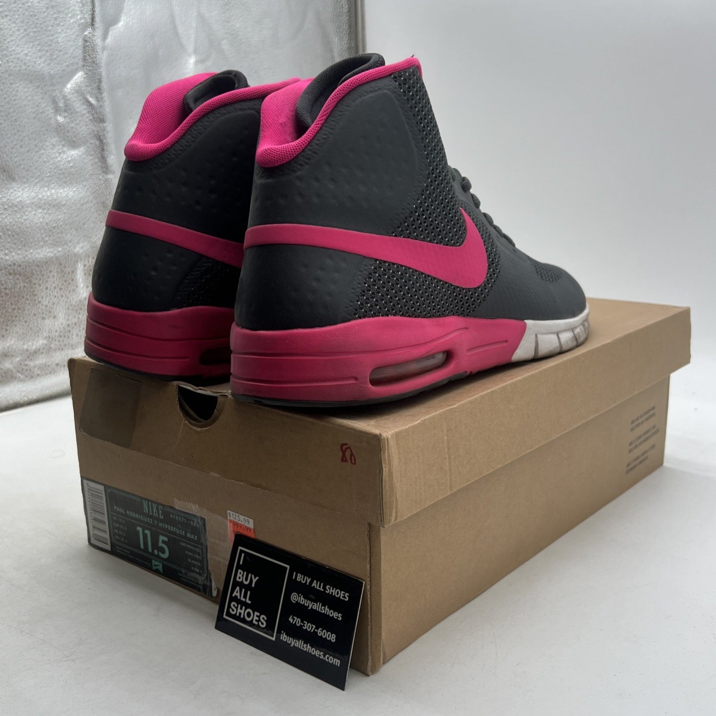 Size 11.5 - Nike SB Paul Rodriguez 7 High Grey Pink White (616571-066)