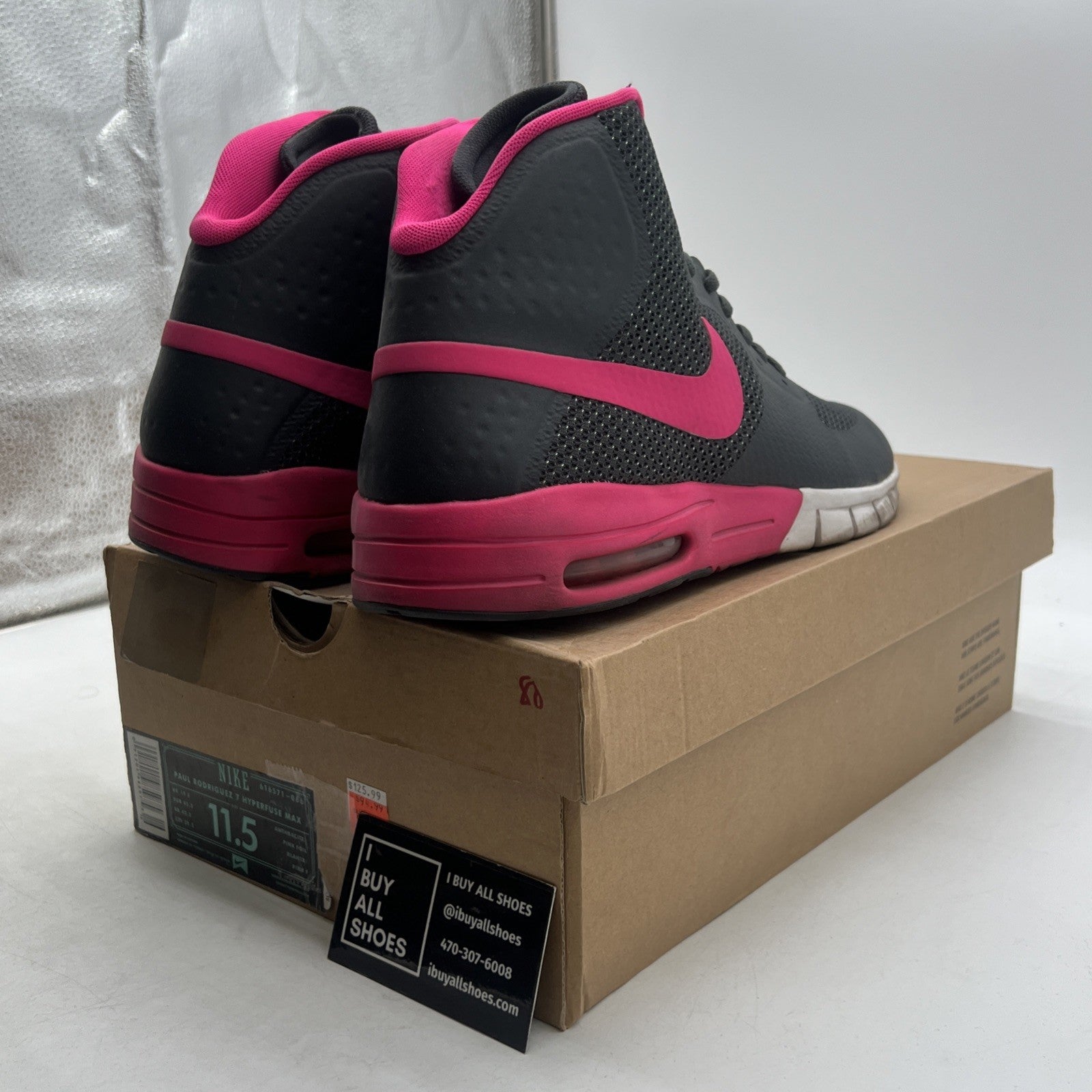 Size 11.5 - Nike SB Paul Rodriguez 7 High Grey Pink White (616571-066)