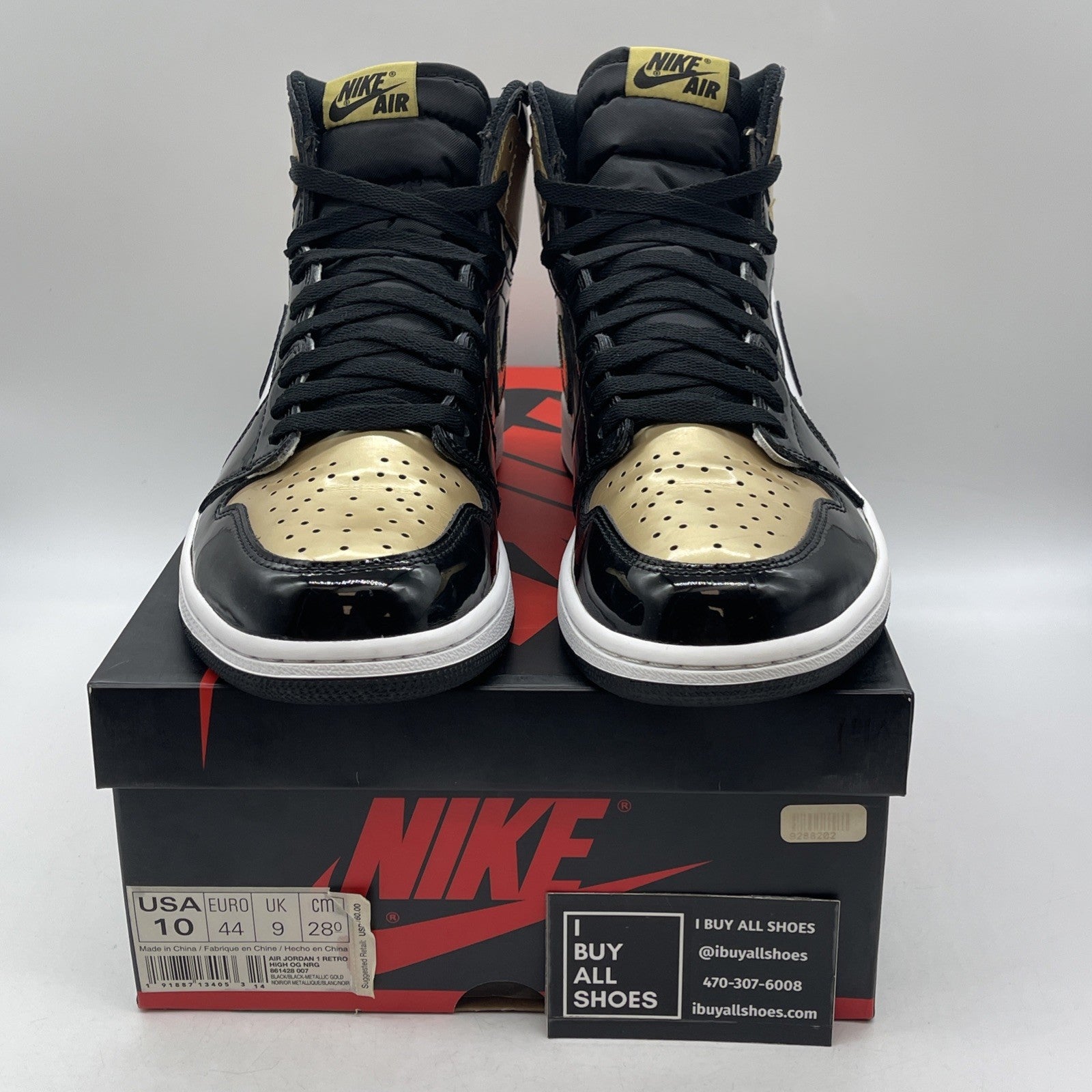 Size 10 - Air Jordan 1 Retro OG NRG High Gold Toe (861428-007)
