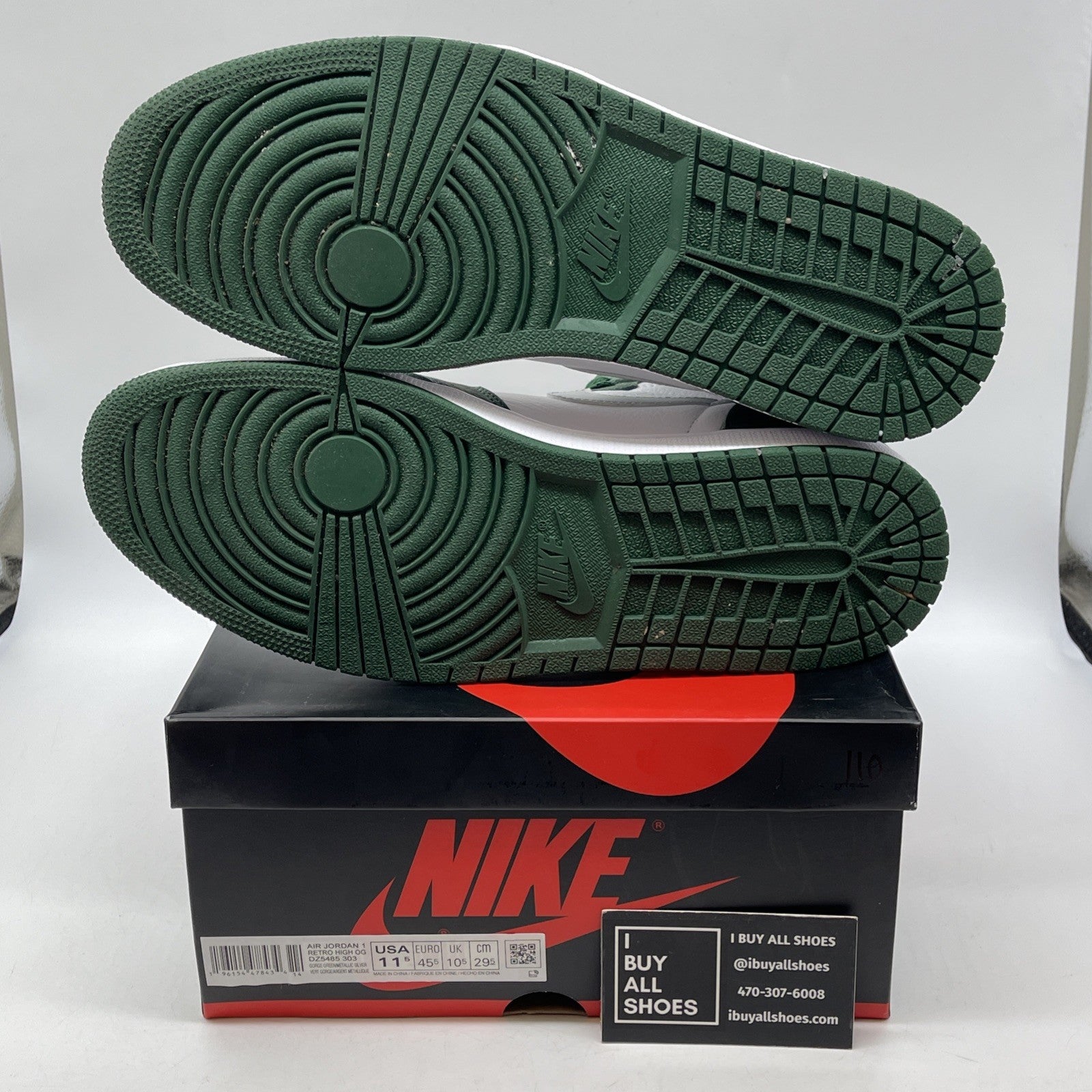 Size 11.5 - Jordan 1 Retro OG High Gorge Green White Silver (DZ5485-303)