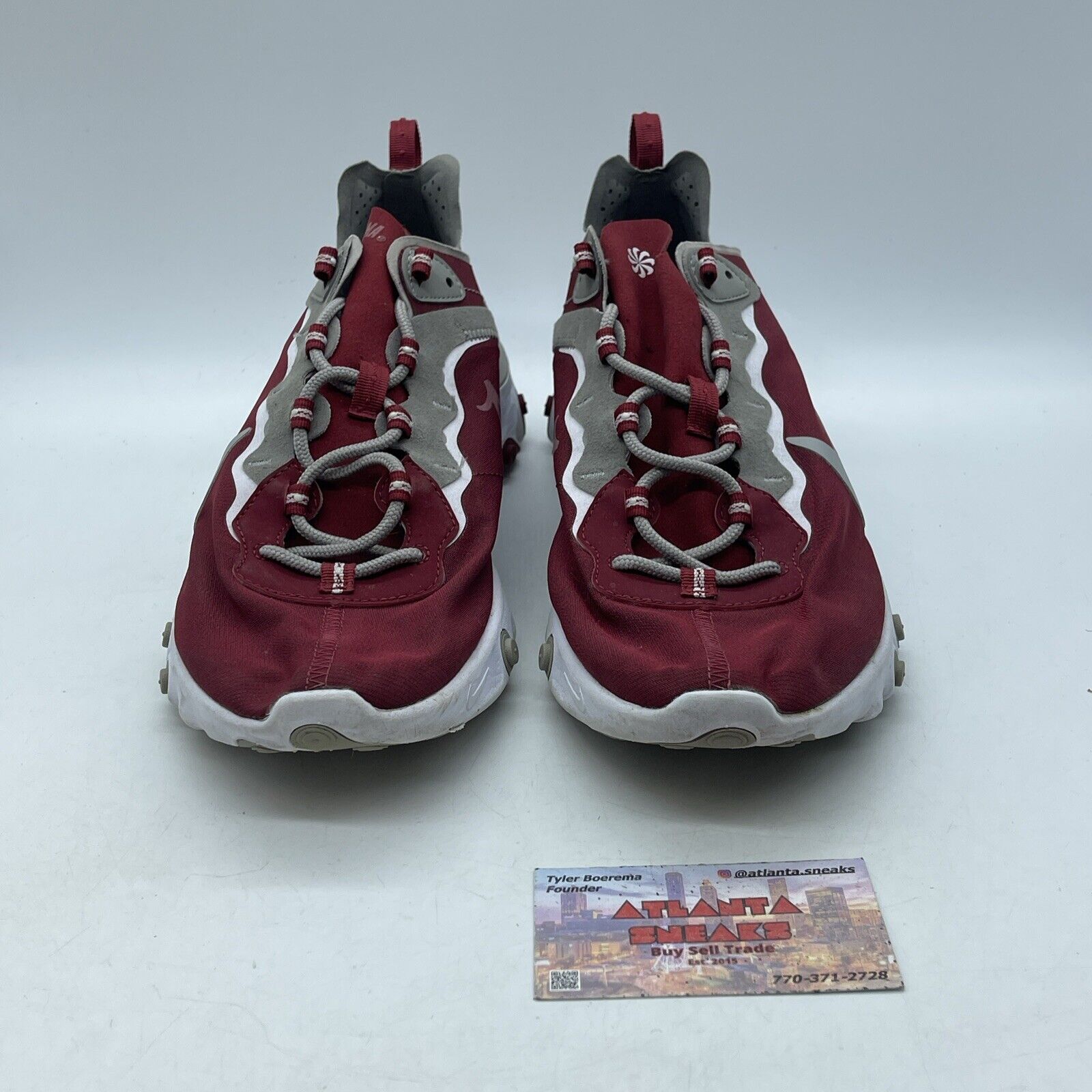 Size 12 - Nike React Element 55 Alabama Crimson Tide White Suede (CK4795-600)