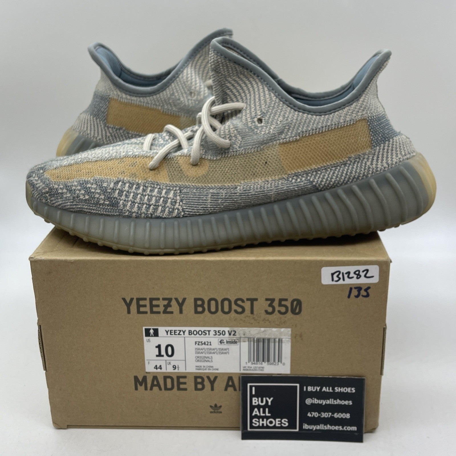 Size 10 - adidas Yeezy Boost 350 V2 Low Israfil Blue Grey Suede (FZ5421)