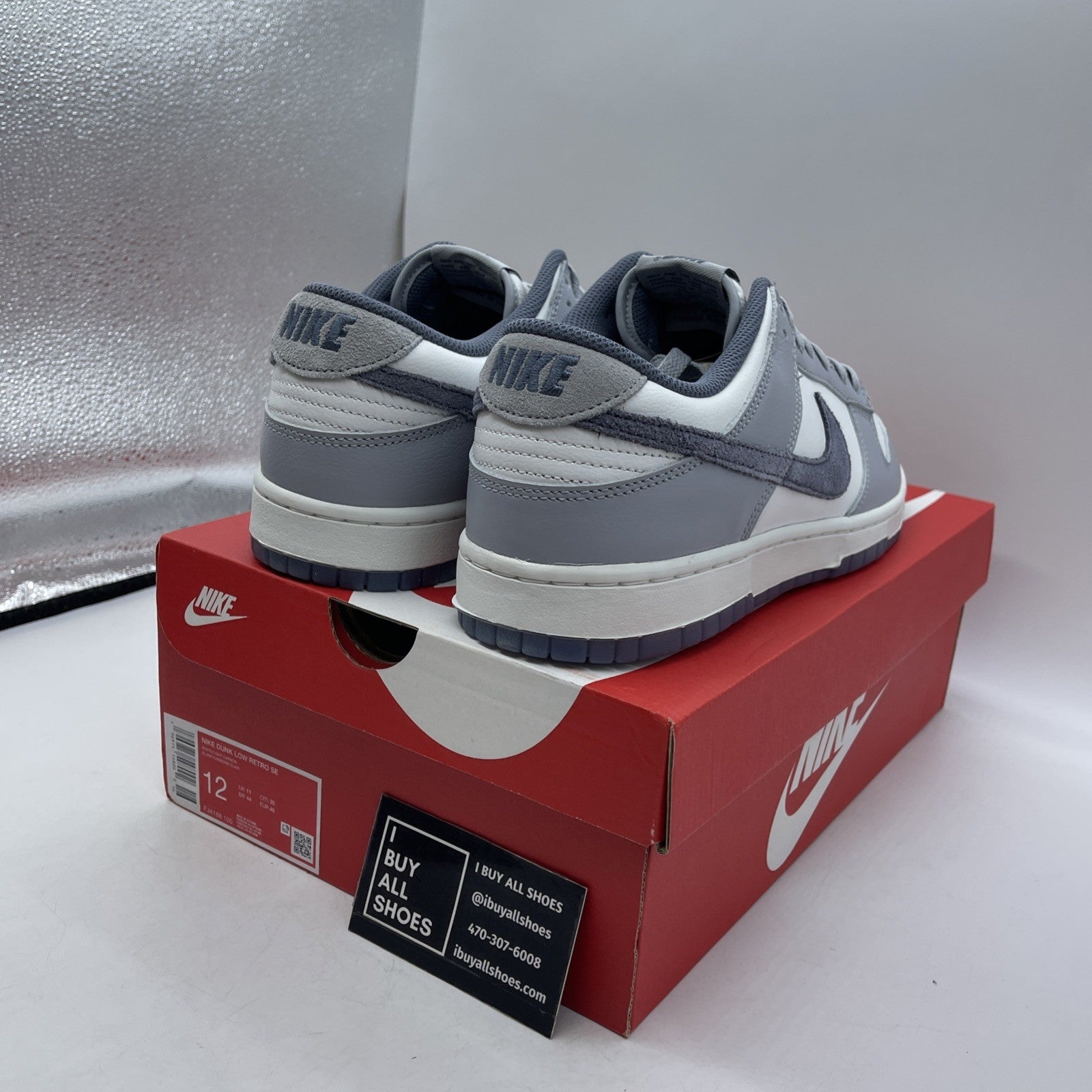 Size 12 - Dunk Low Light Carbon Grey White Leather (FJ4188-100)