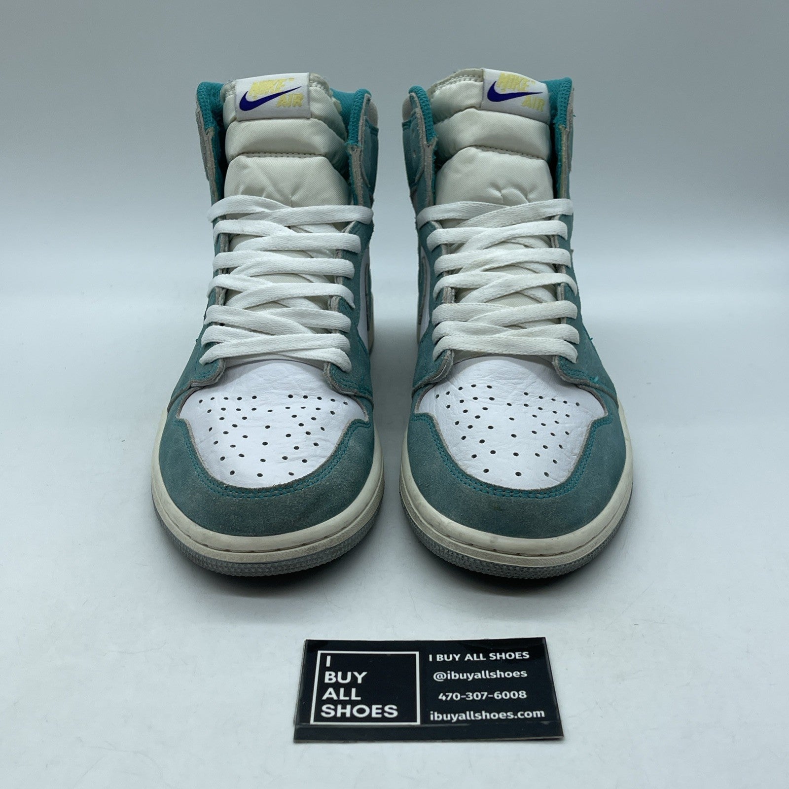 Size 9.5 - Jordan 1 Retro OG High Turbo Green Grey Suede Leather (555088-311)