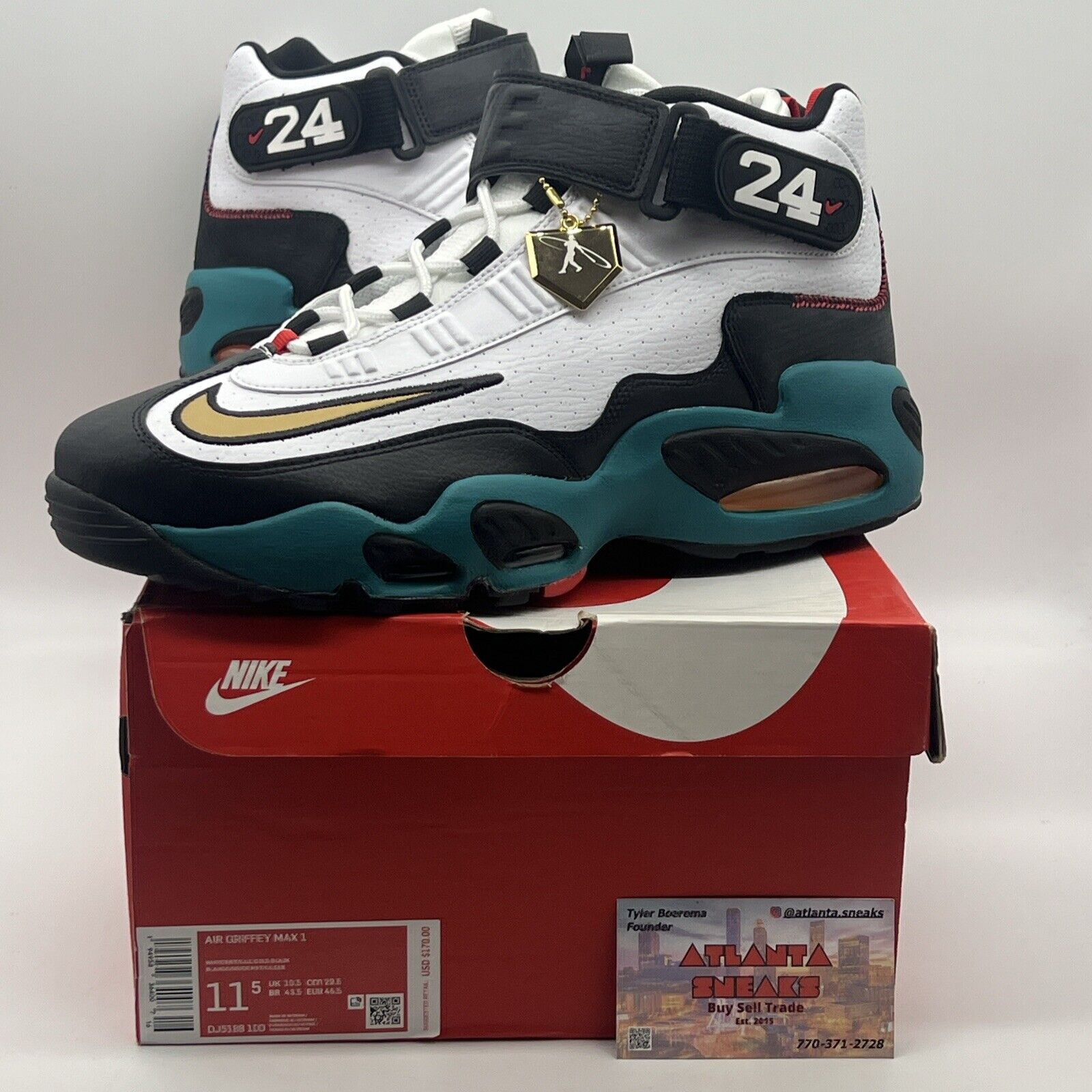 Size 11.5 - Nike Air Griffey Max 1 Sweetest Swing White Black Leather DJ5188-100