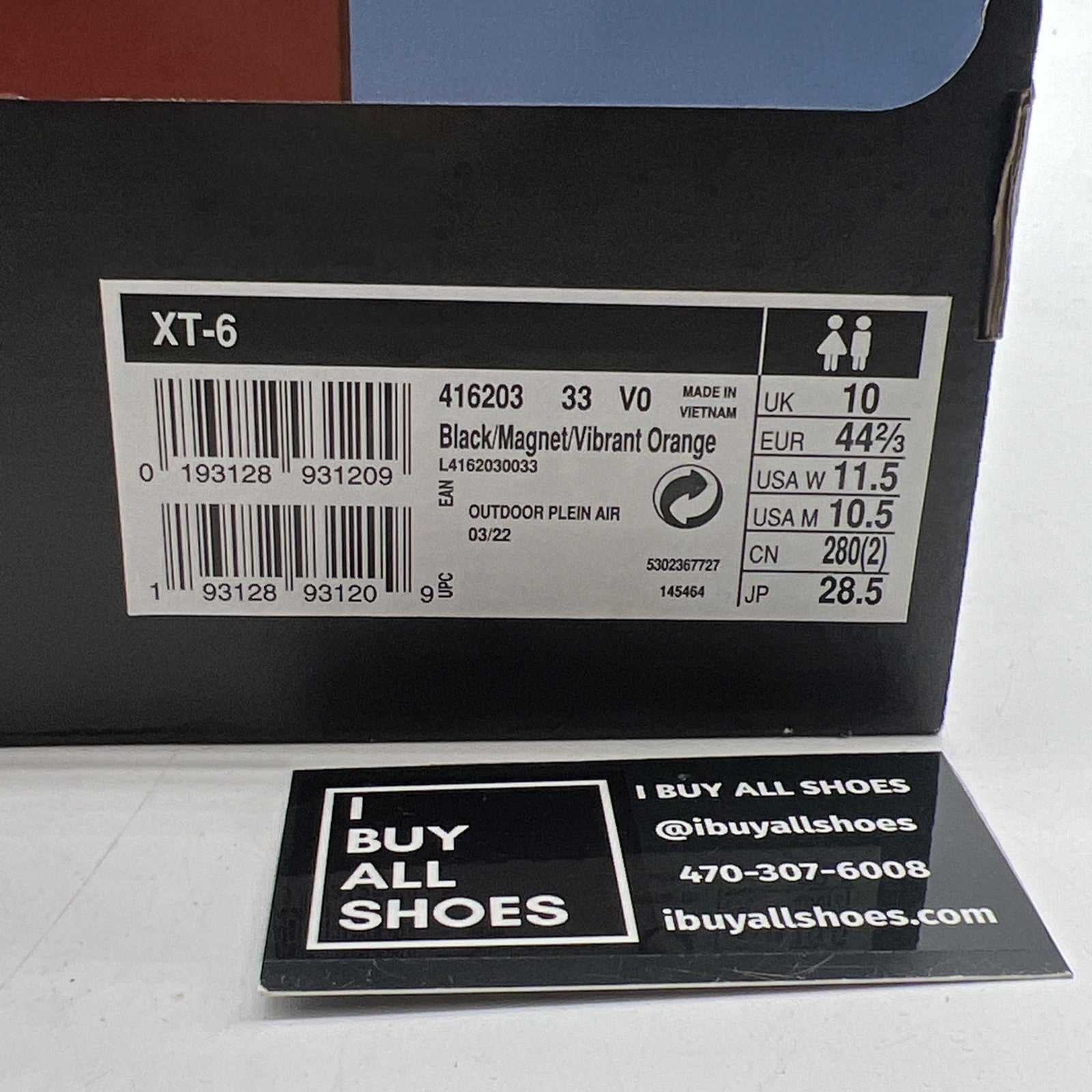 Size 10.5 - Salomon XT 6 Advanced ADV Black (416203-33V0)