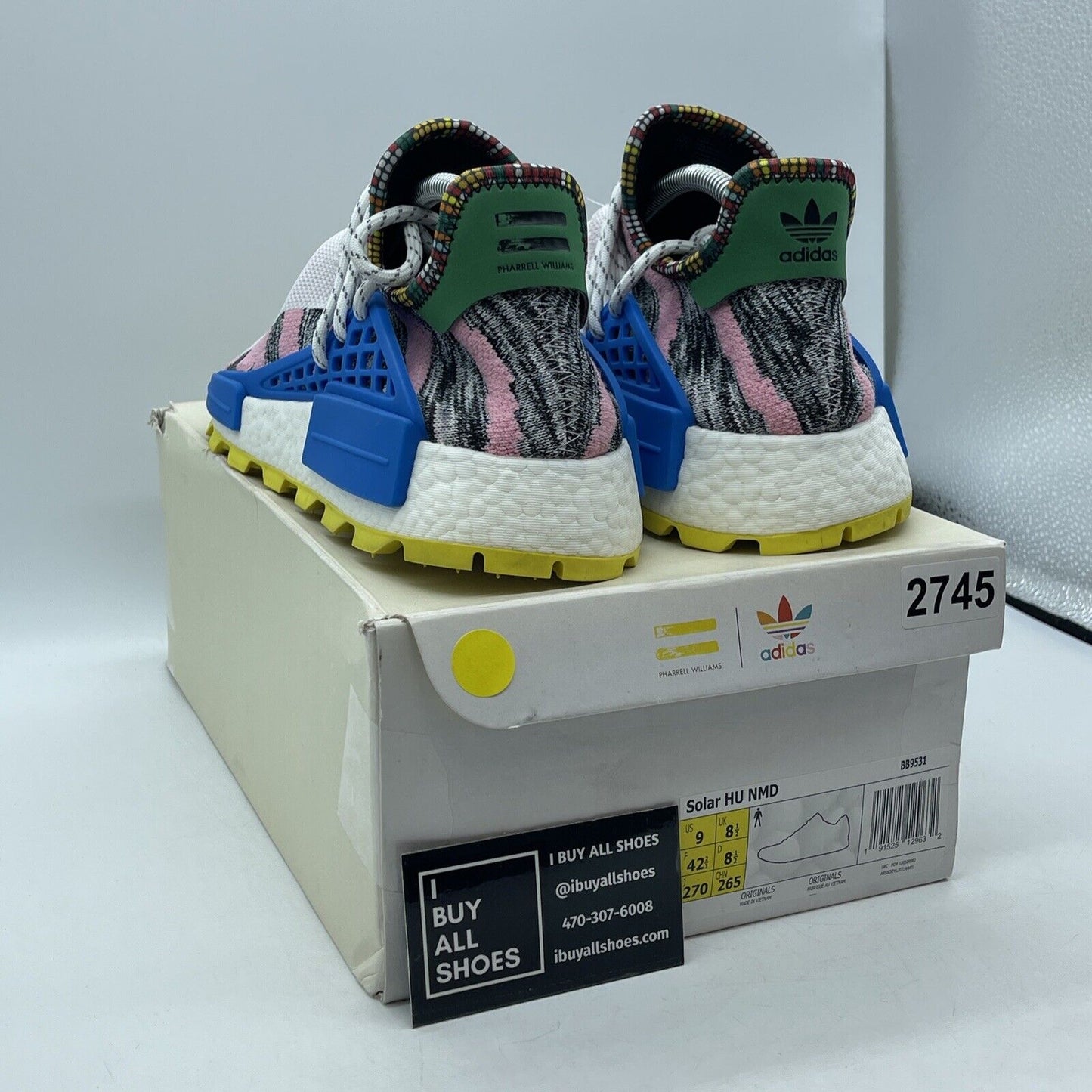 Size 9 - adidas Pharrell x NMD Human Race Trail Solar Pack Suede Blue (BB9531)