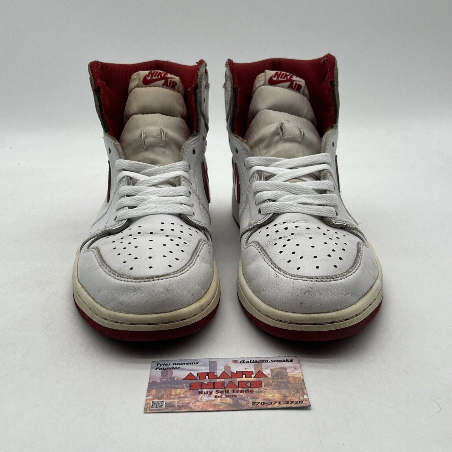 Size 10 - Air Jordan 1 Retro OG High Metallic Red White Leather (555088-103)