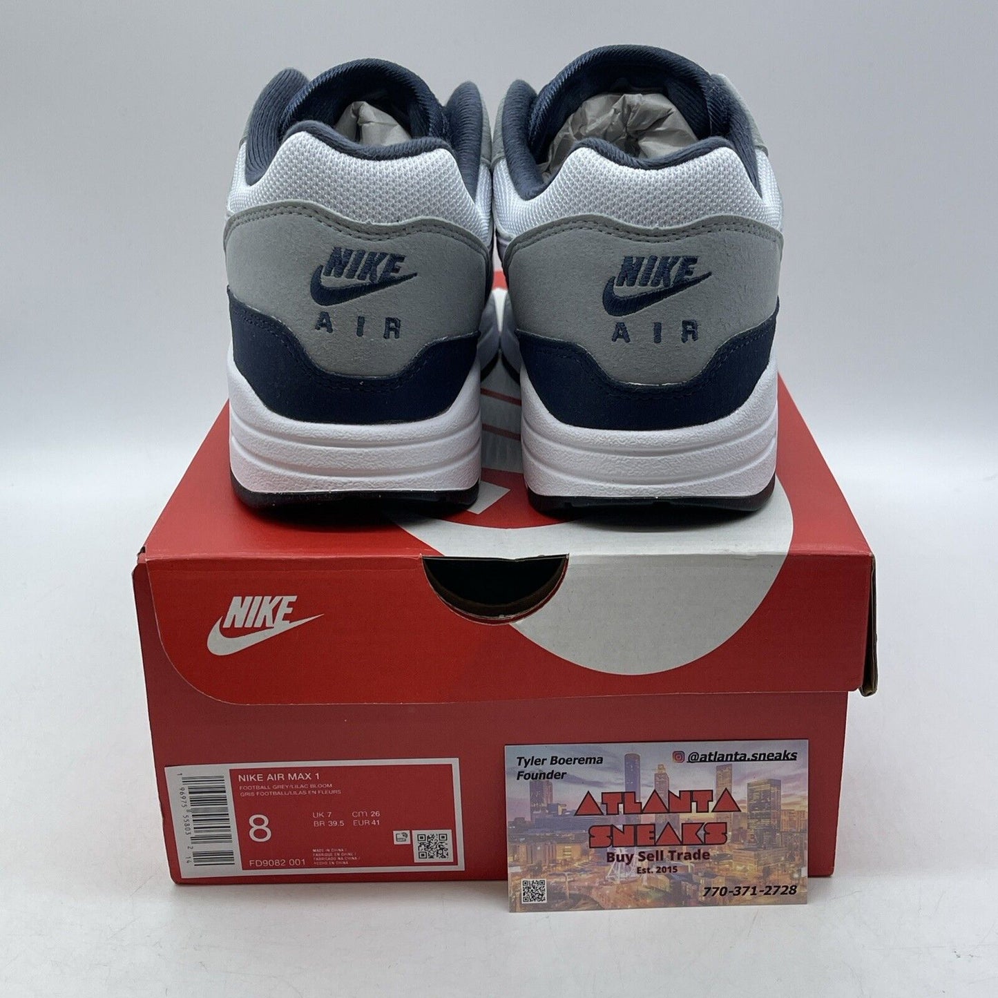 Size 8 - Nike Air Max 1 Obsidian Lilac Bloom Blue Purple Suede (FD9082-001)