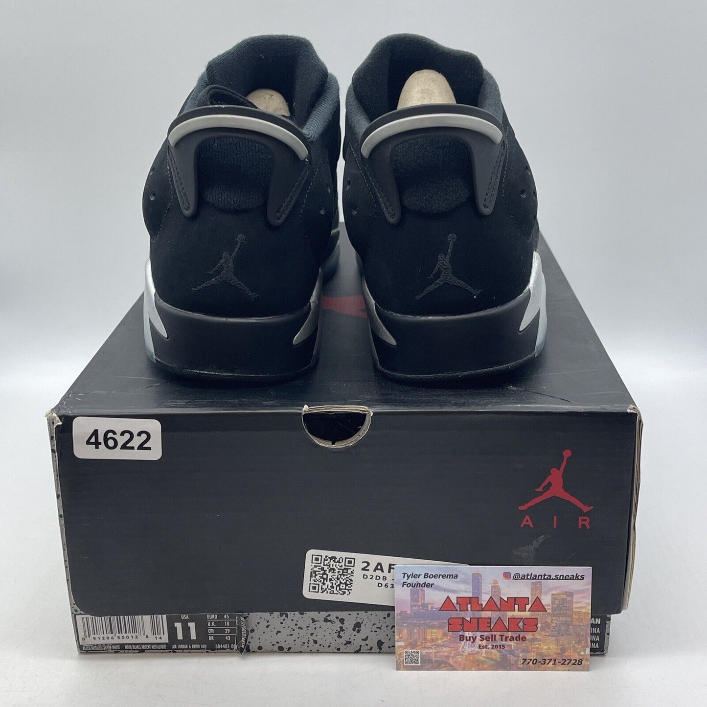Size 11 - Air Jordan 6 Retro Low Chrome Black Silver Suede (304401-003)