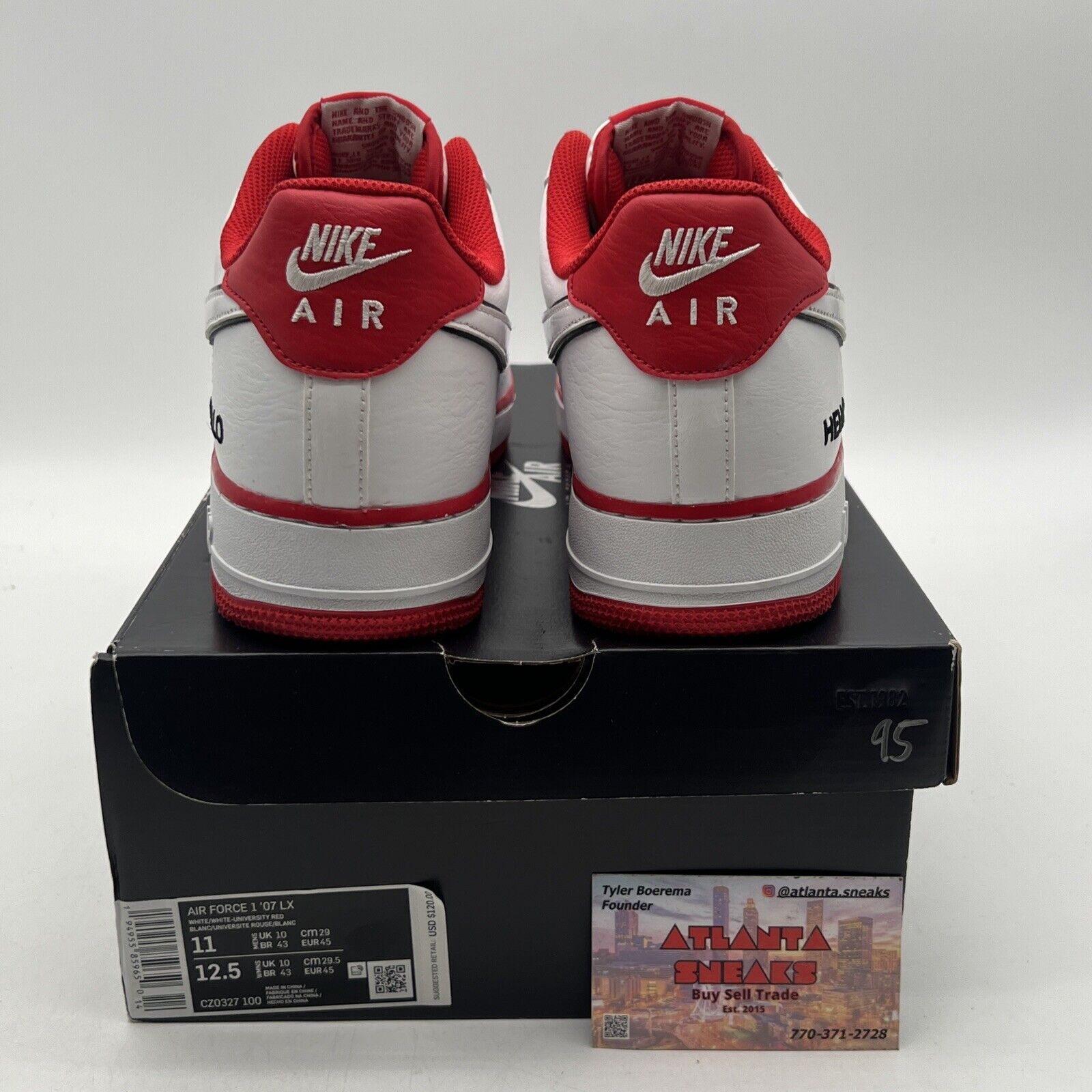 Size 11 - Nike Urbanstar x Air Force 1 '07 LX HELLO Pack - White University Red