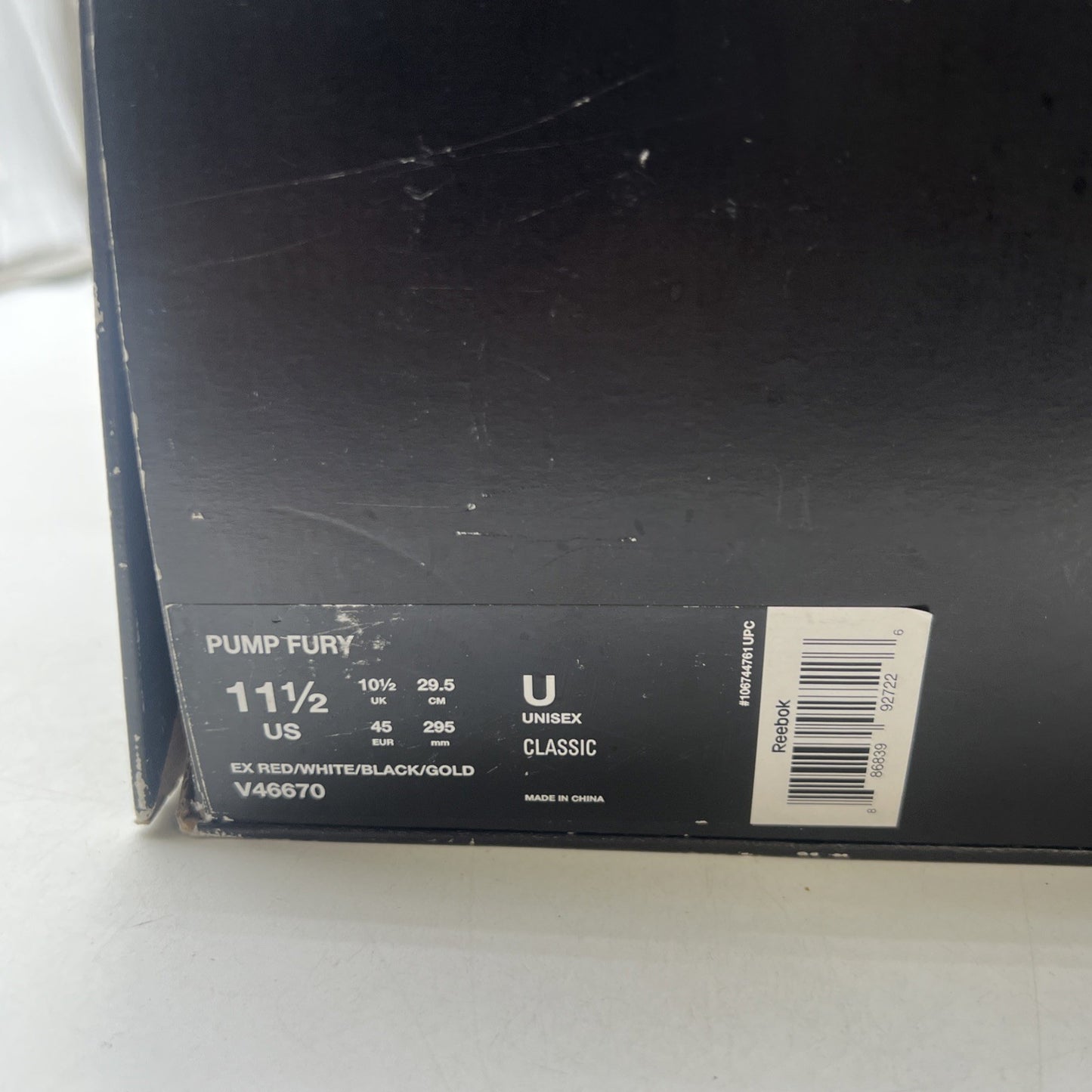 Size 11.5 - Reebok Pump Fury Red - (V46670)
