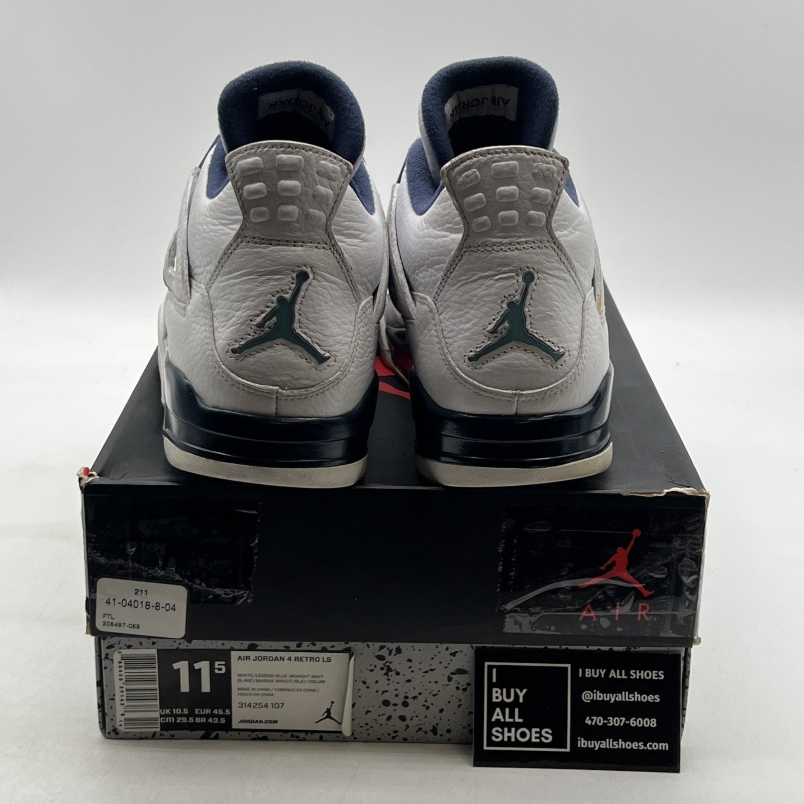 Size 11.5 - Air Jordan 4 Retro LS Columbia (314254-107)