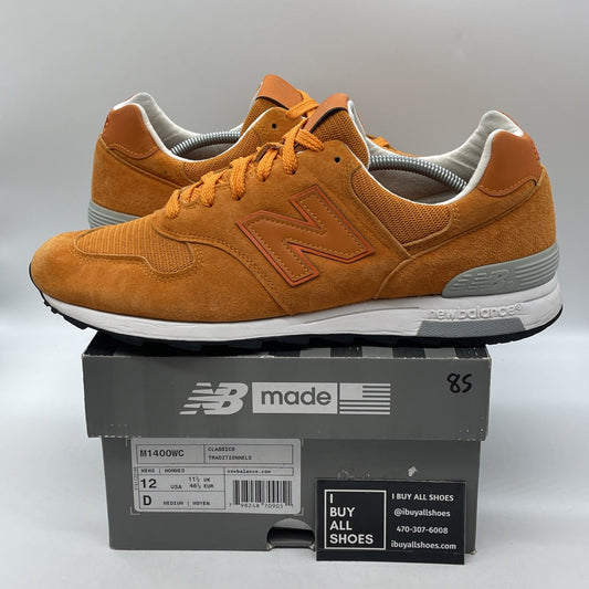 Size 12 - New Balance 1400 Suede Sneakers Orange Grey Leather (M1400WC)