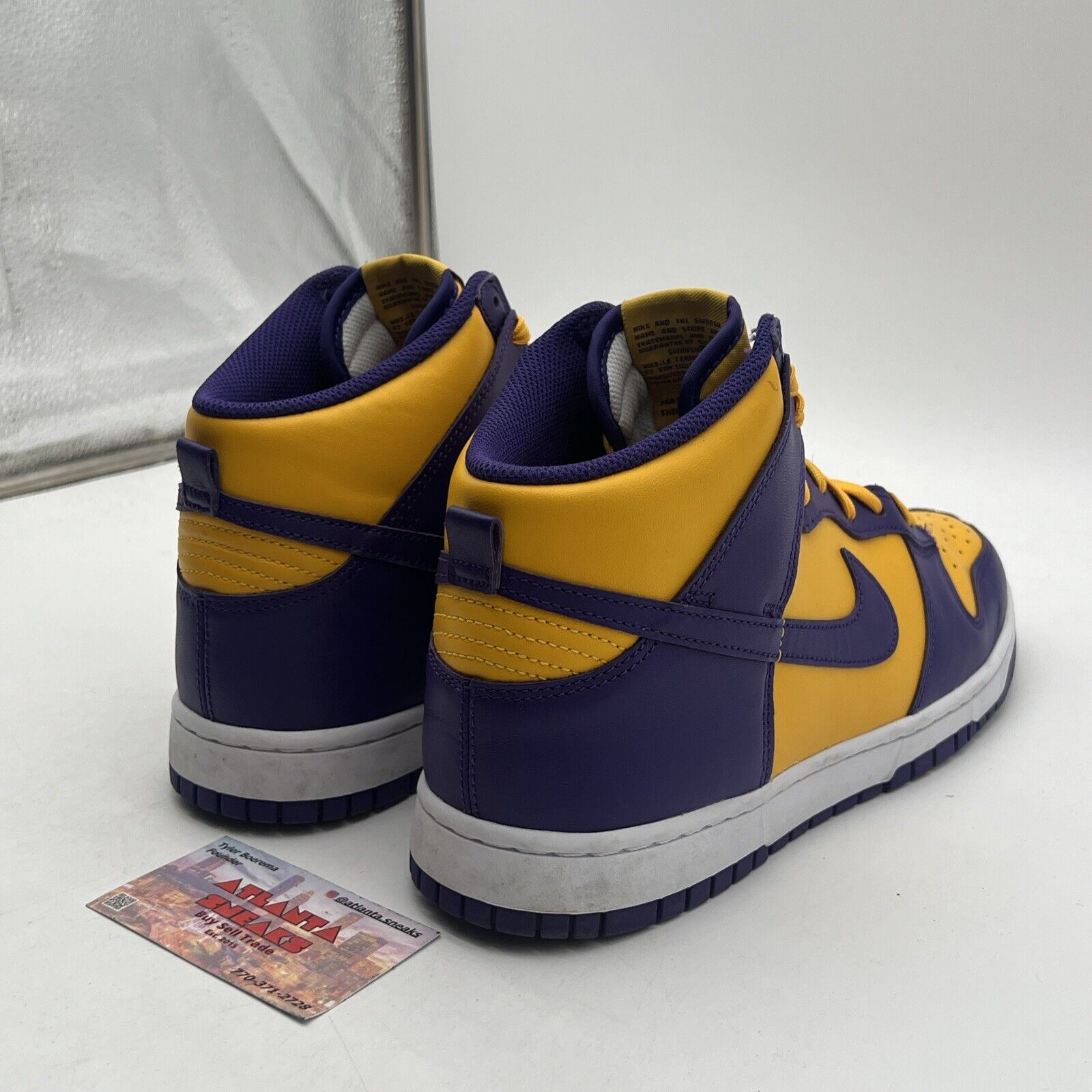 Size 11 - Nike Dunk High Lakers Yellow Purple White Leather (DD1399-500)