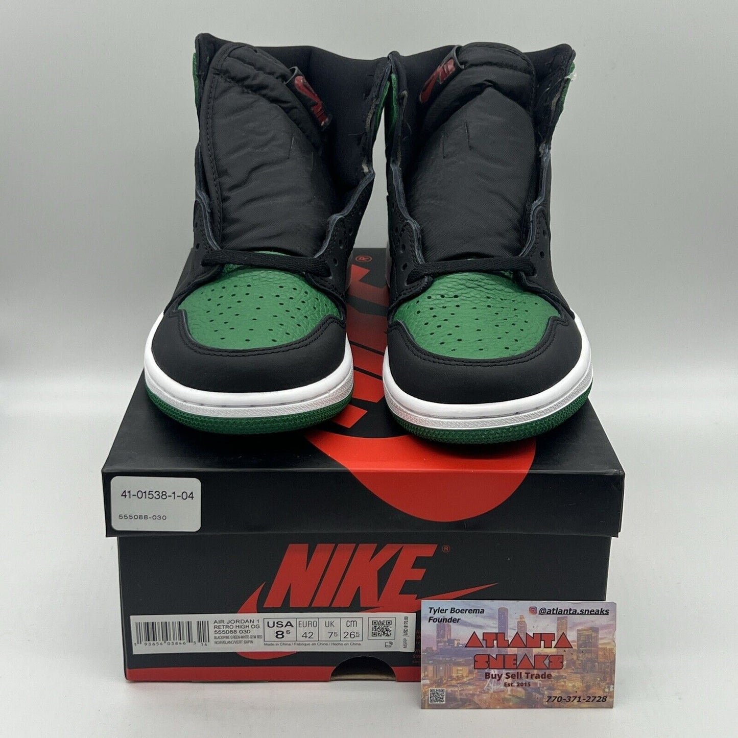 Size 8.5 - Jordan 1 Retro OG High Pine Green 2.0 Brand New Og All Leather DS