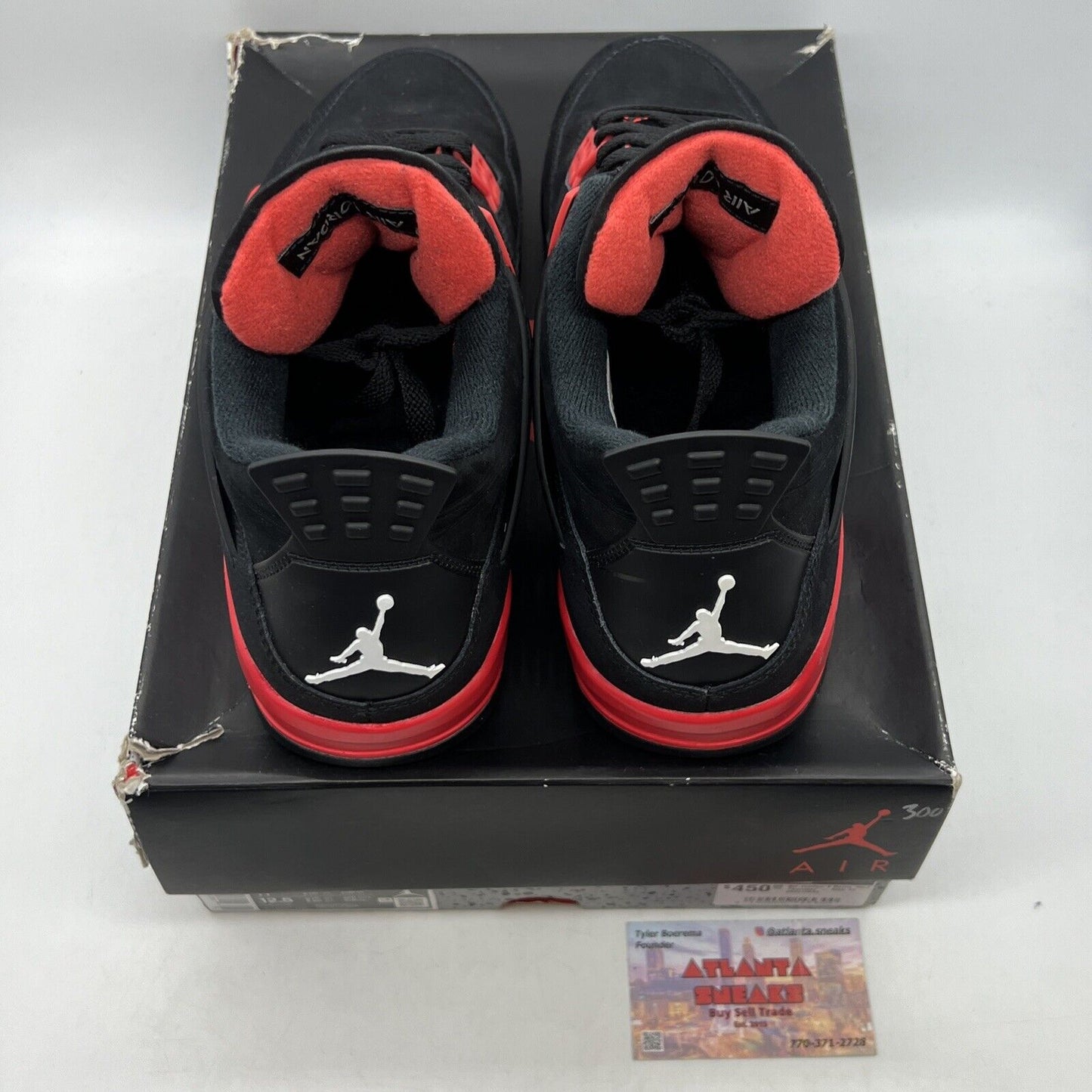 Size 11 - Jordan 4 Retro Mid Red Thunder Black White Suede (CT8527-016)