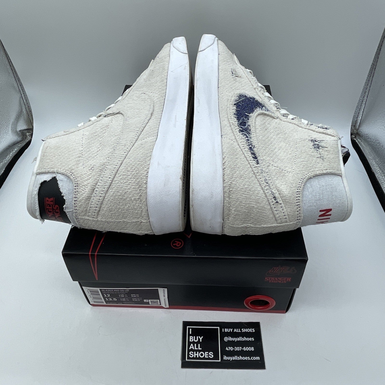 Size 12 - Nike Stranger Things x Blazer QS Mid Upside Down Grey (CJ6102-100)