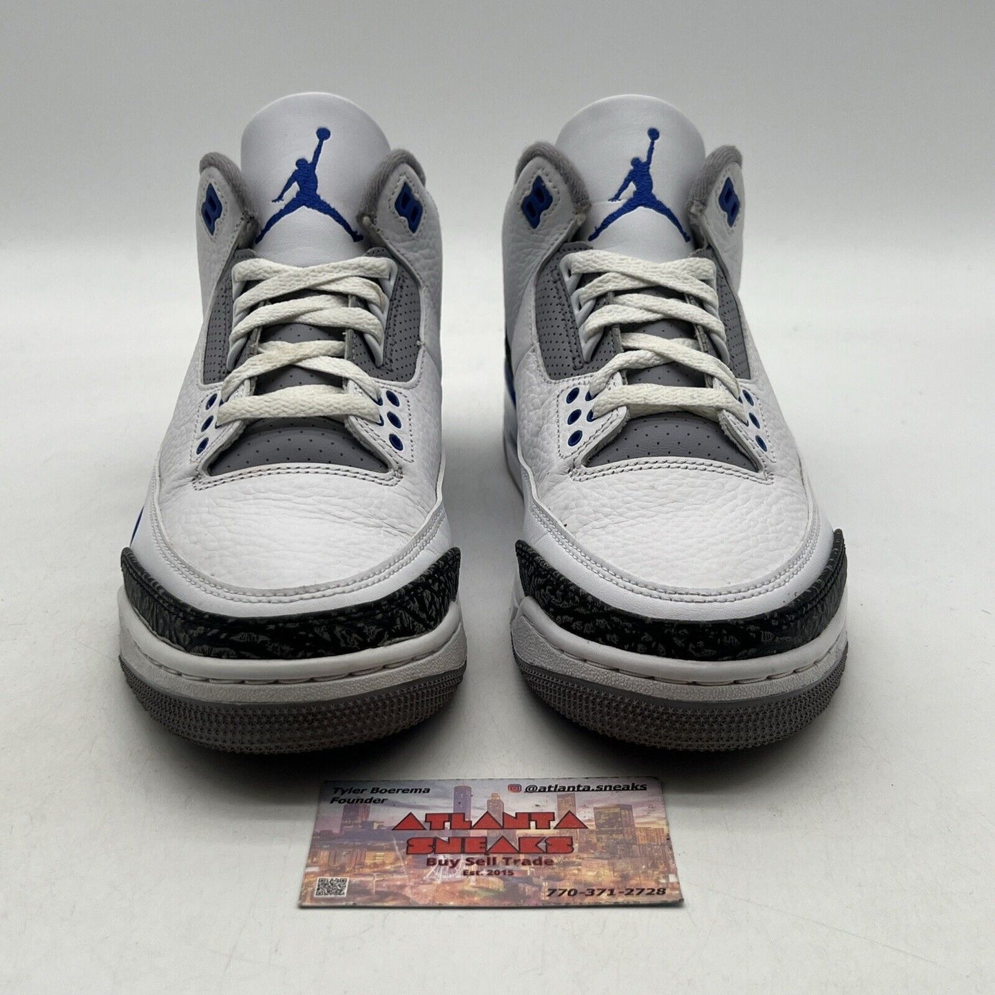 Size 8.5 - Jordan 3 Retro Mid Racer Blue White Black Grey Leather (CT8532-145)