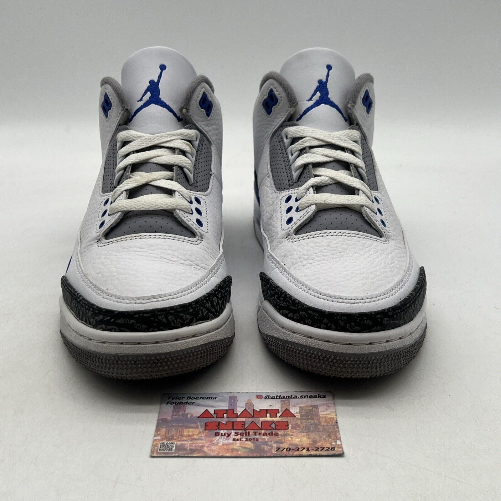Size 8.5 - Jordan 3 Retro Mid Racer Blue White Black Grey Leather (CT8532-145)