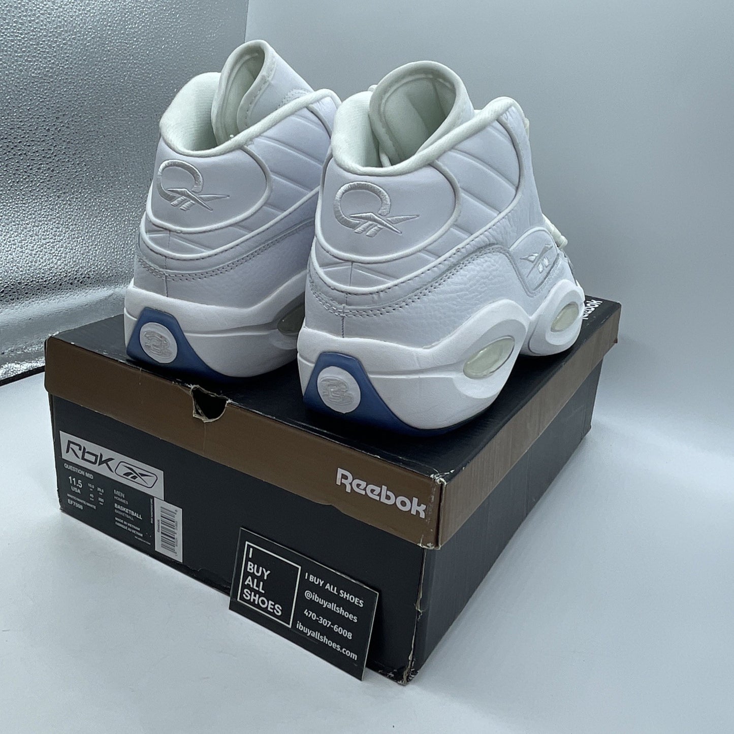 Size 11.5 - Reebok Question Mid Blue Sole (EF7598)