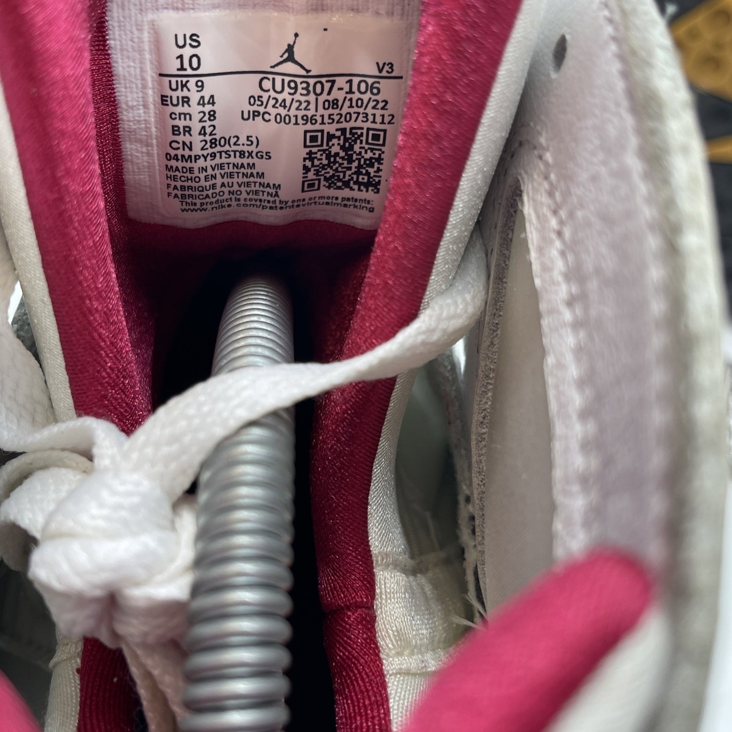 Size 10 - Jordan 7 Cardinal 2022 White Red Black Yellow Leather (CU9307-106)