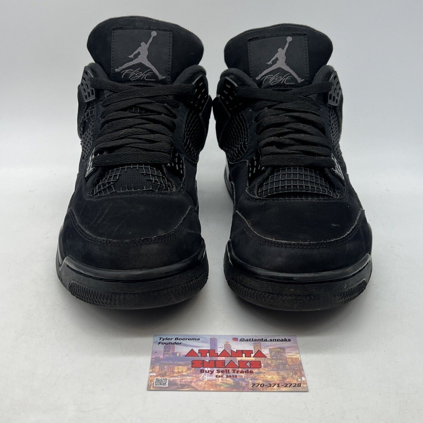 Size 10.5 - Jordan 4 Retro Mid Black Cat Suede (CU1110-010)