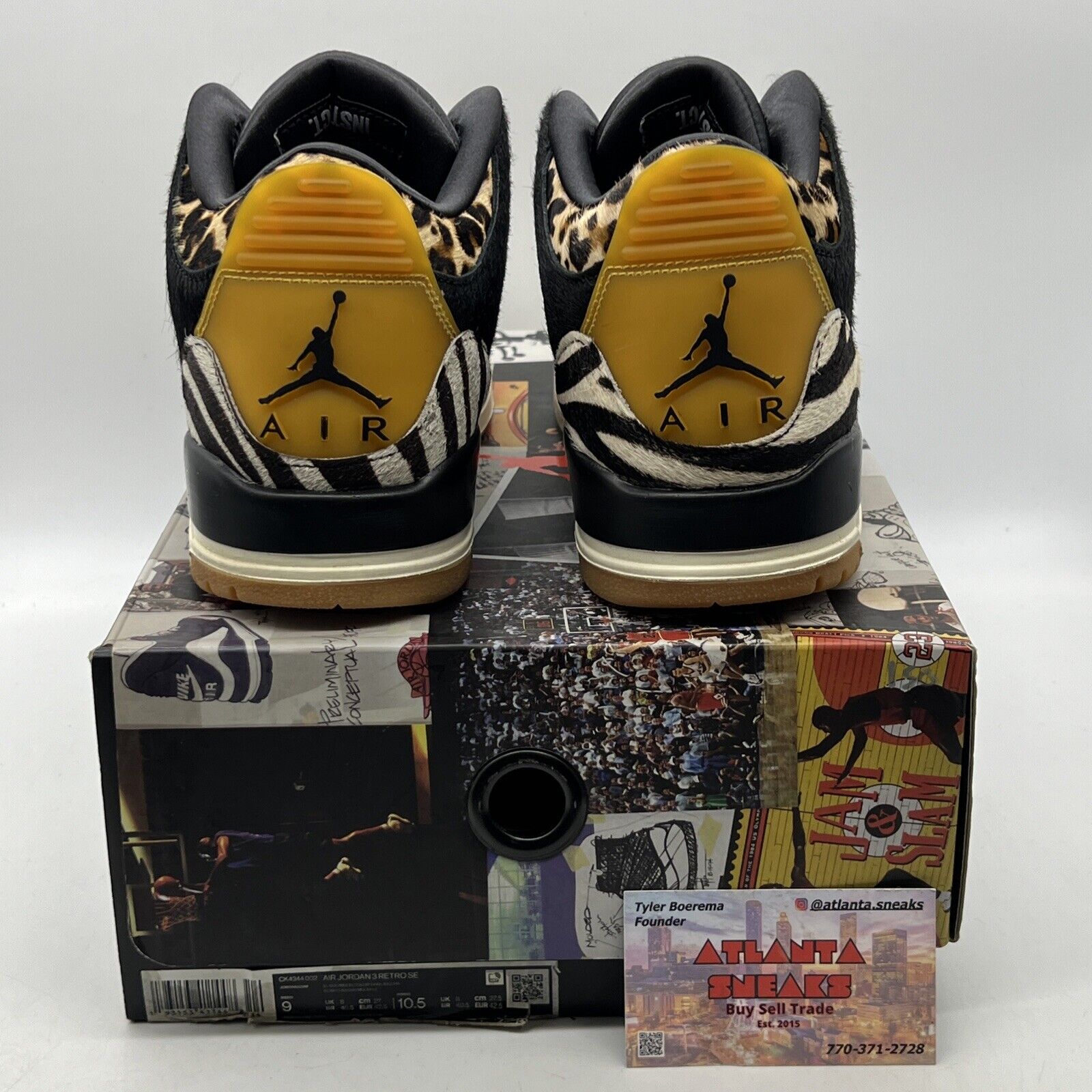 Size 9 - Air Jordan 3 Retro SE Animal Instinct Black White Brown Gum CK4344-002