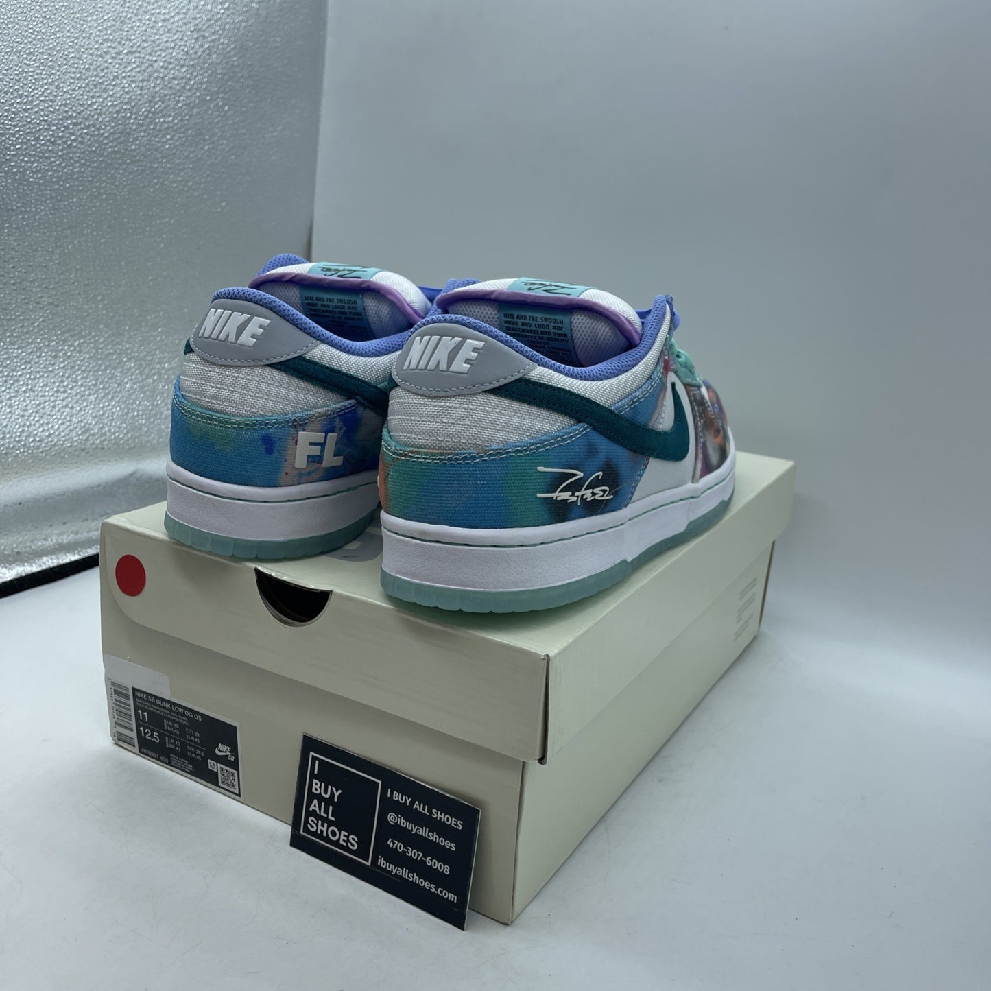 Size 11 - Futura Laboratories x Nike Dunk SB Low Bleached Aqua (HF6061-400)