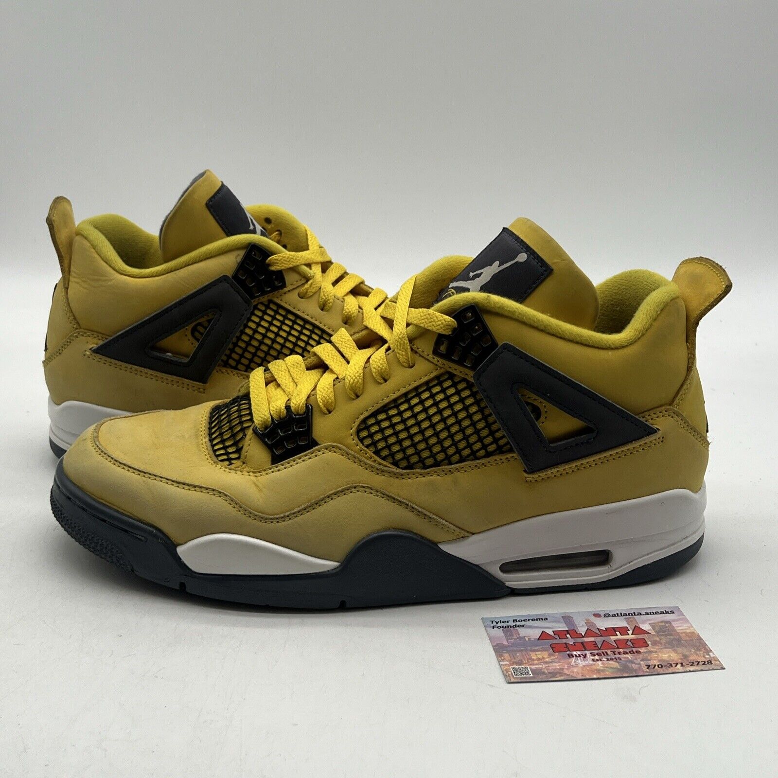 Size 12 - Jordan 4 Retro Mid Lightning White Grey Yellow (CT8527-700)