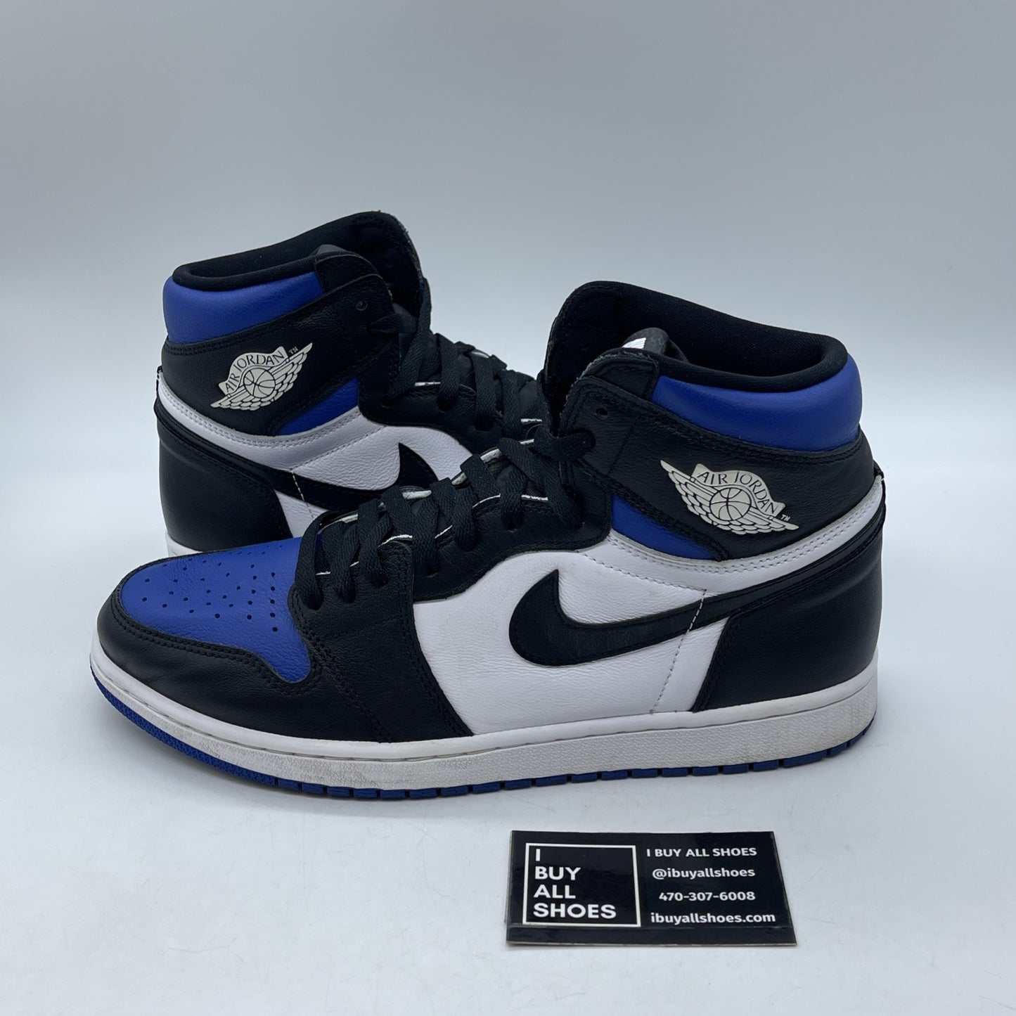 Size 11.5 - Jordan 1 Retro OG High Royal Toe Blue Black Leather (555088-041)