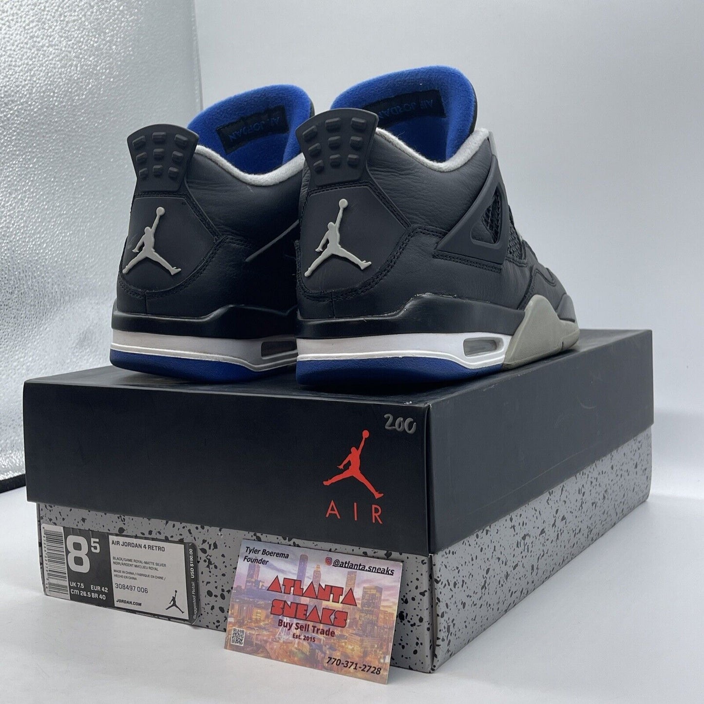 Size 8.5 - Jordan 4 Retro Motorsports Alternate 2017 Black Blue (308497-006)