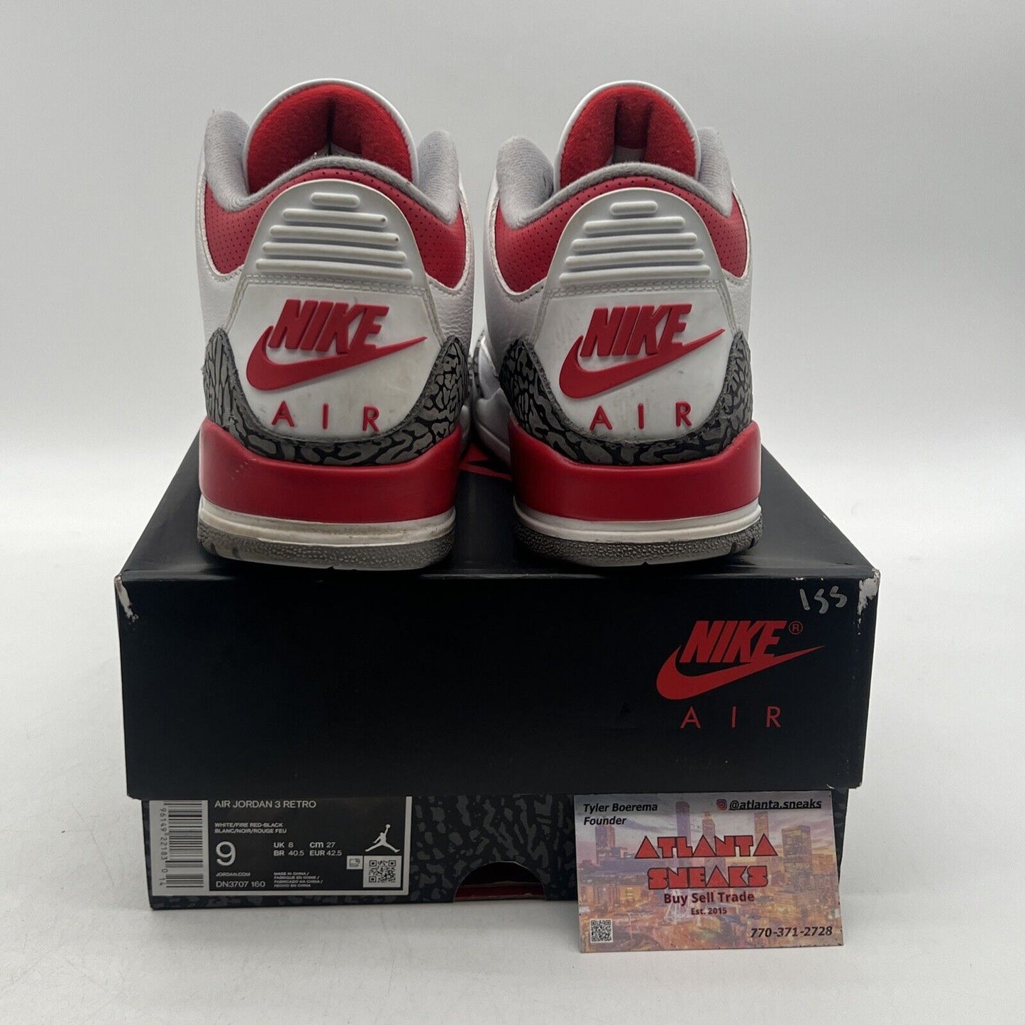 Size 9 - Jordan 3 Retro Mid Fire Red White Grey Leather Black (DN3707-160)