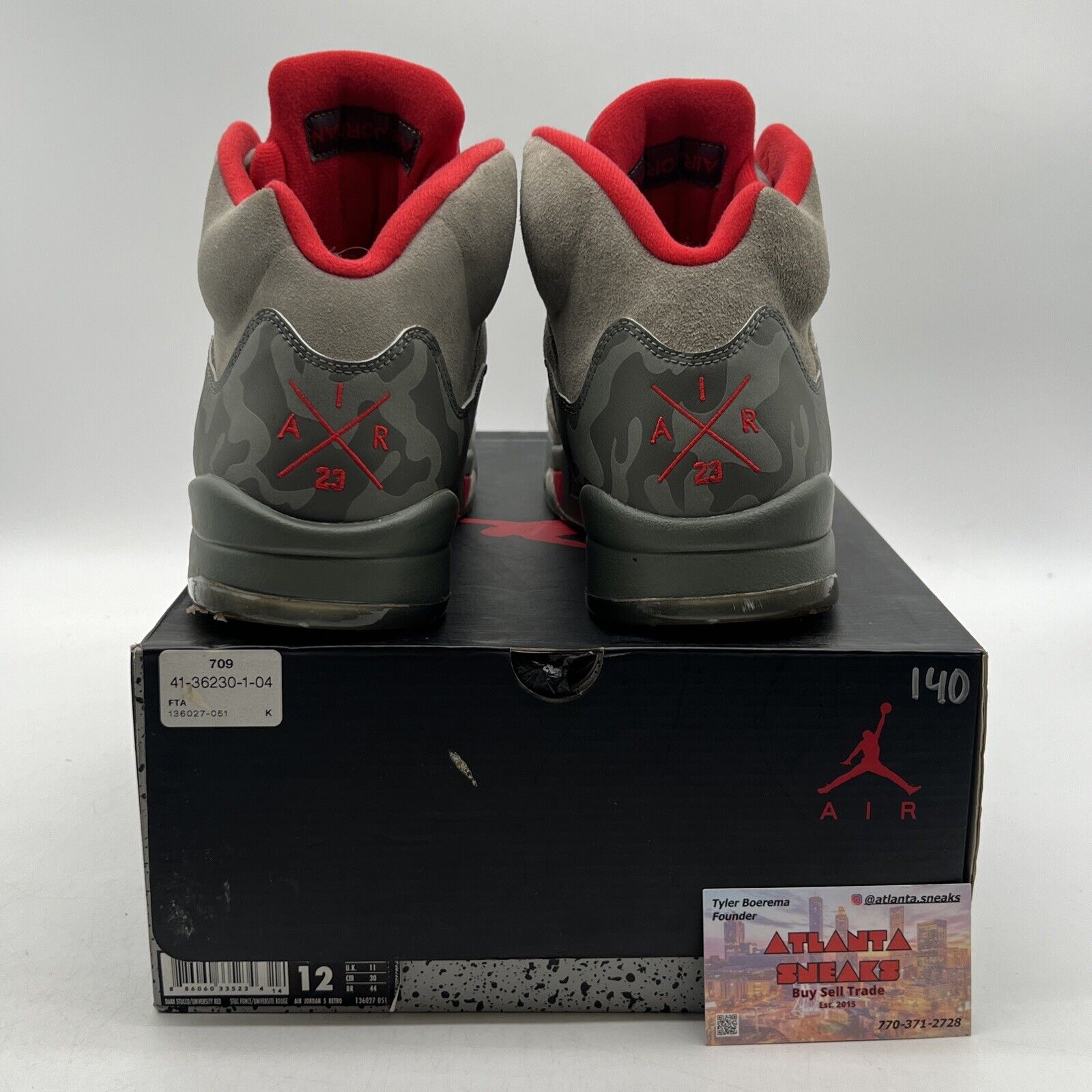 Size 12 - Air Jordan 5 Retro Camo Red Suede (136027-051)