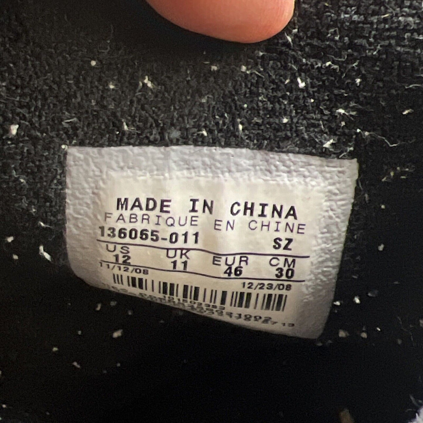 Size 12 - Air Jordan 1 Retro Black White (136065-011)
