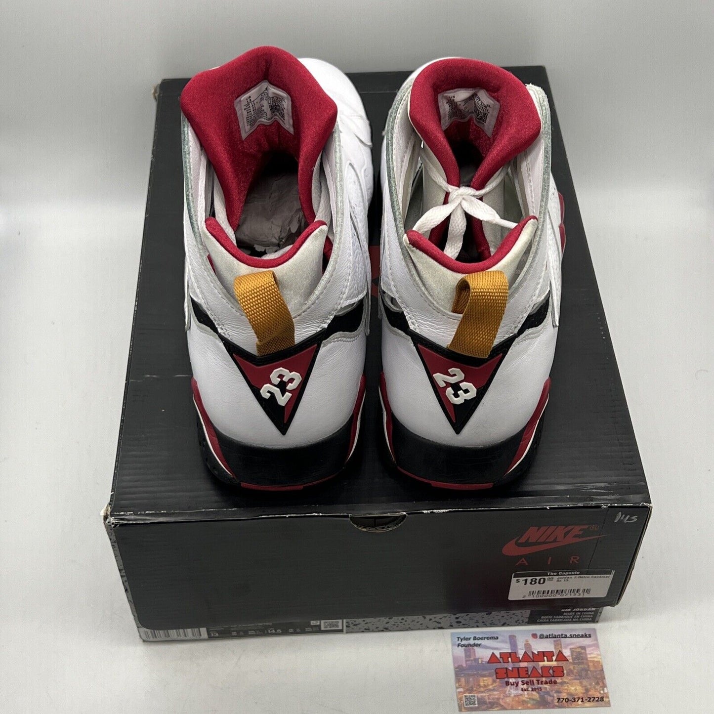 Size 13 - Jordan 7 Cardinal 2022 Black Red White Leather (CU9307-106)